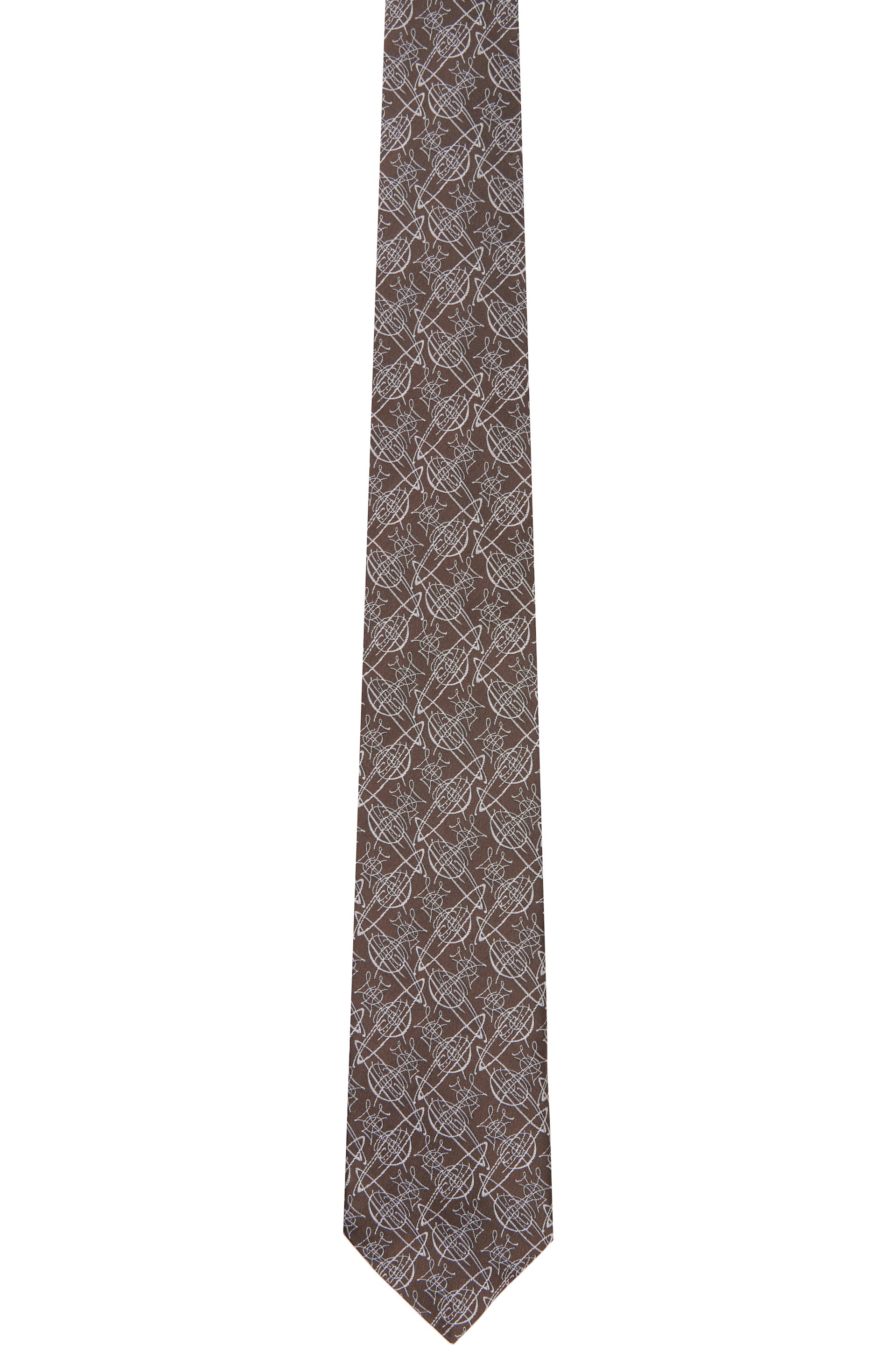 Vivienne Westwood - Brown 8.5cm 'Graffiti Orb’ Tie