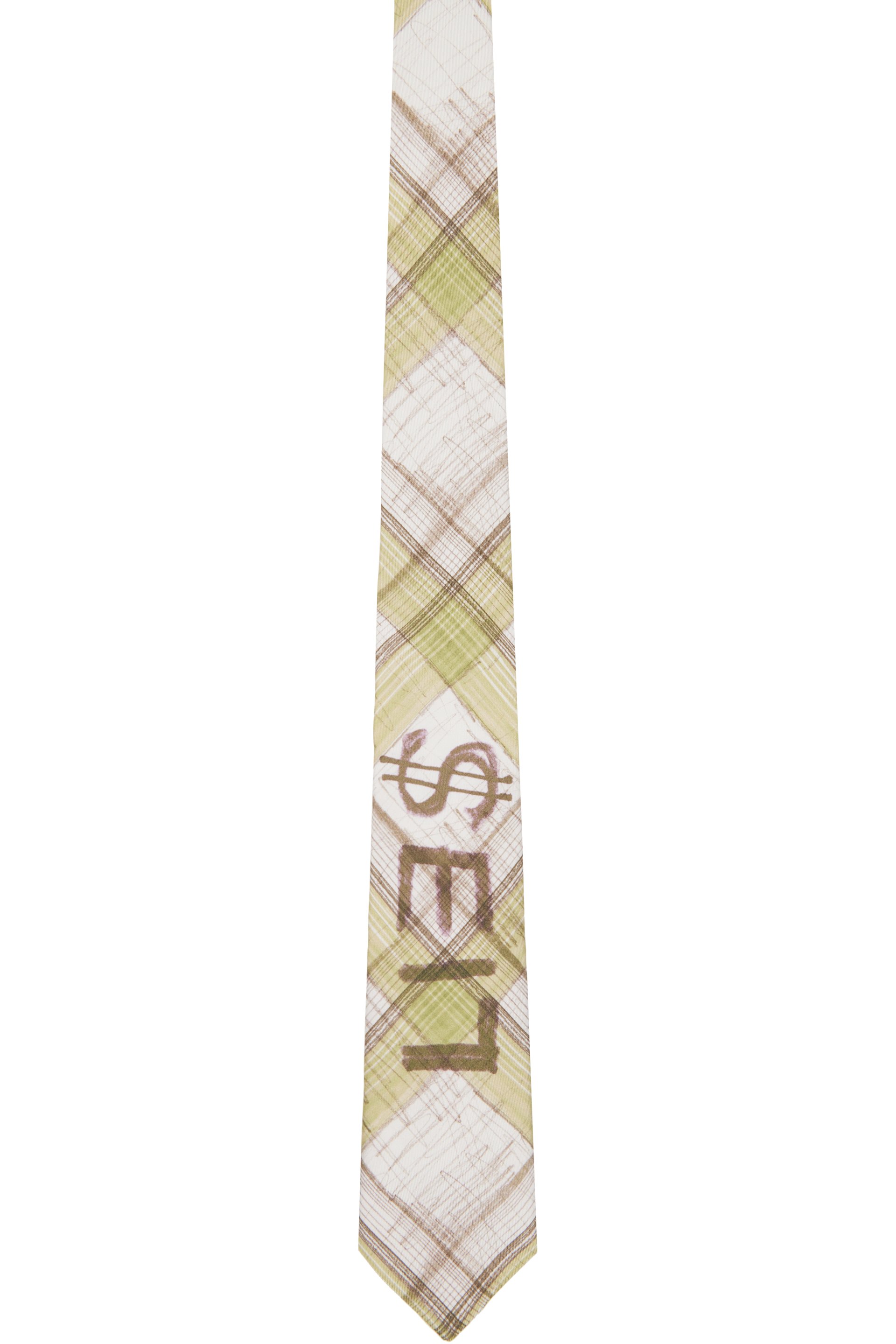 Vivienne Westwood - Green & White 7cm 'Lies' Tie