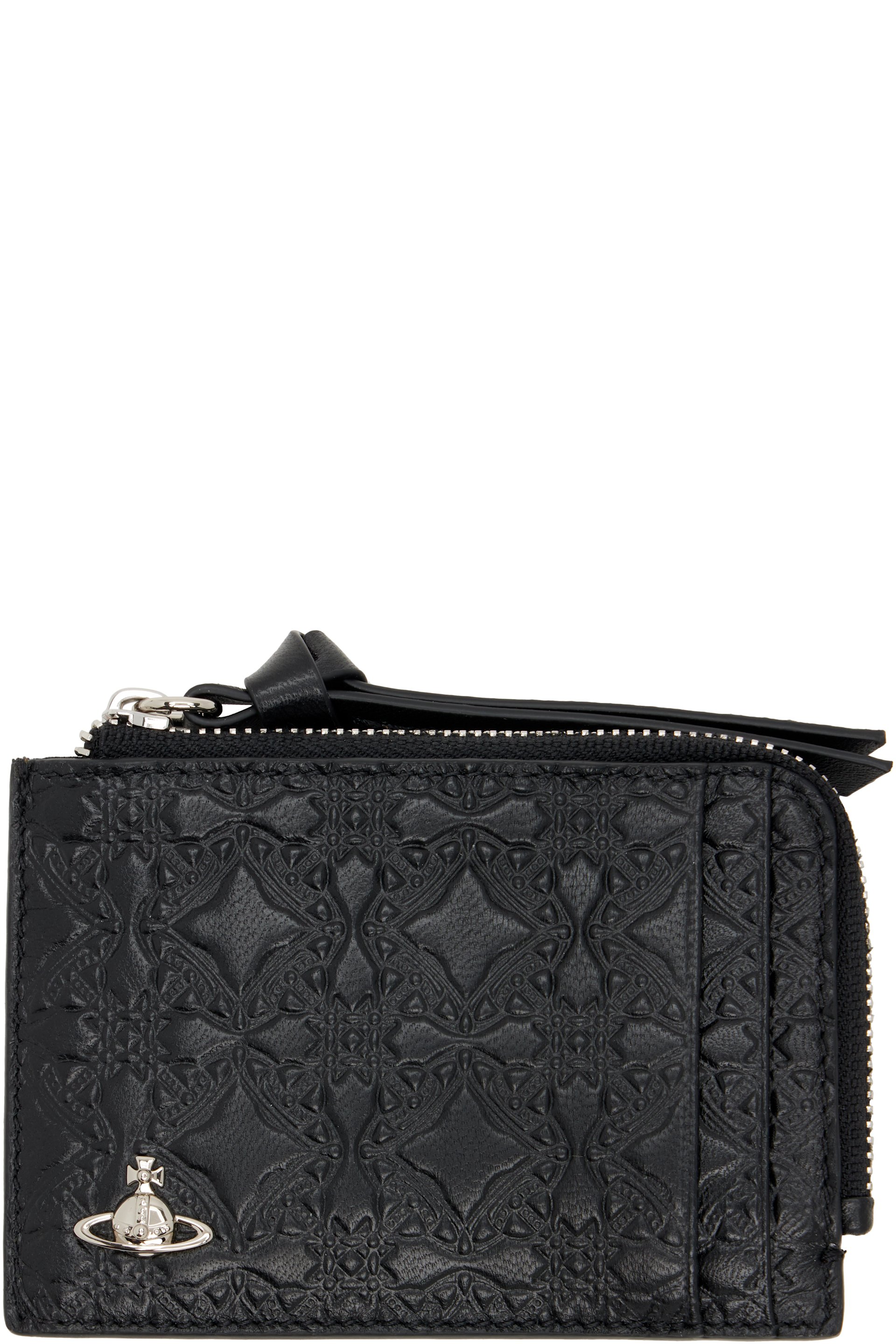 Vivienne Westwood - Black Embossed Zip Card Holder