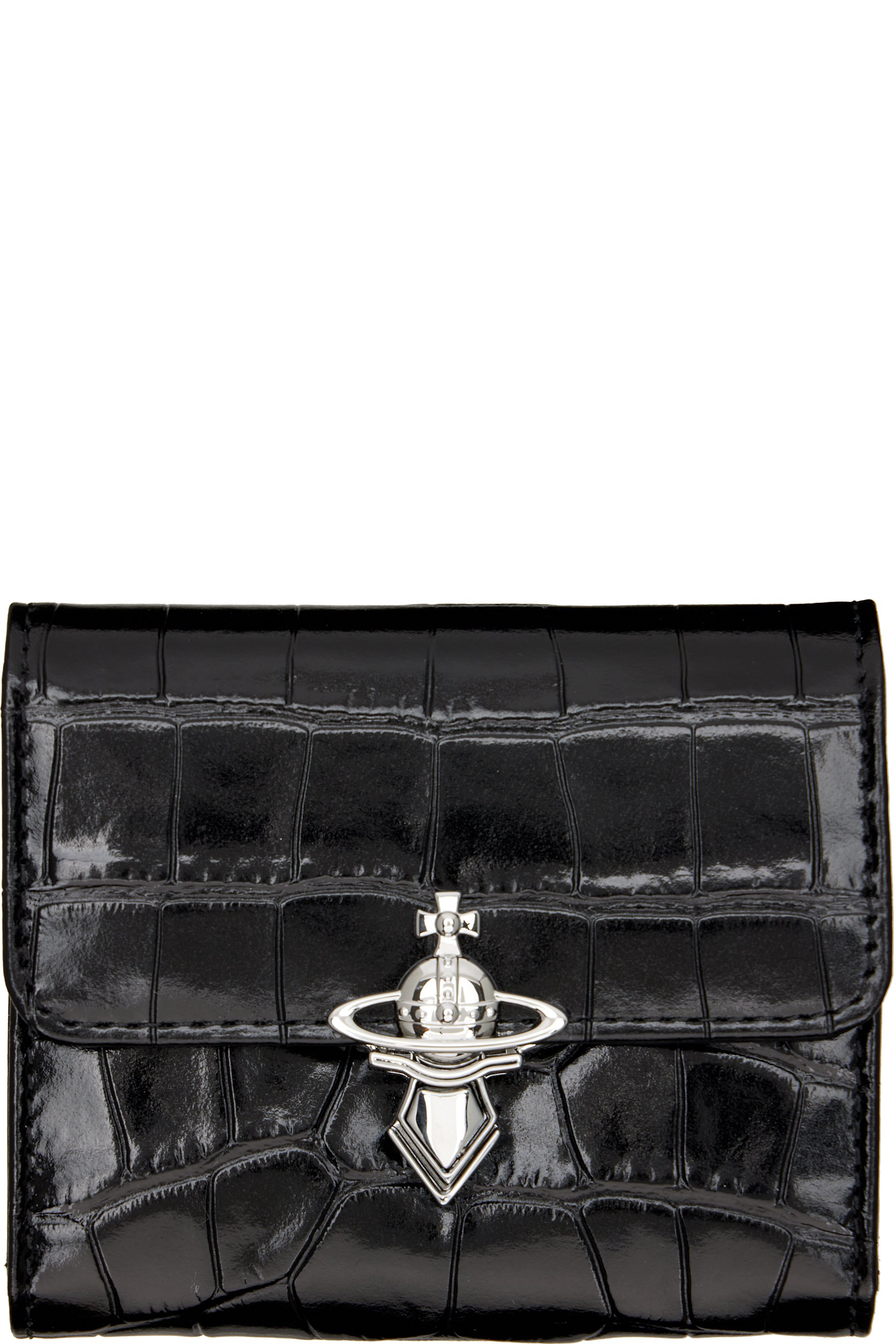 Vivienne Westwood: Black Orb Clasp Wallet | SSENSE