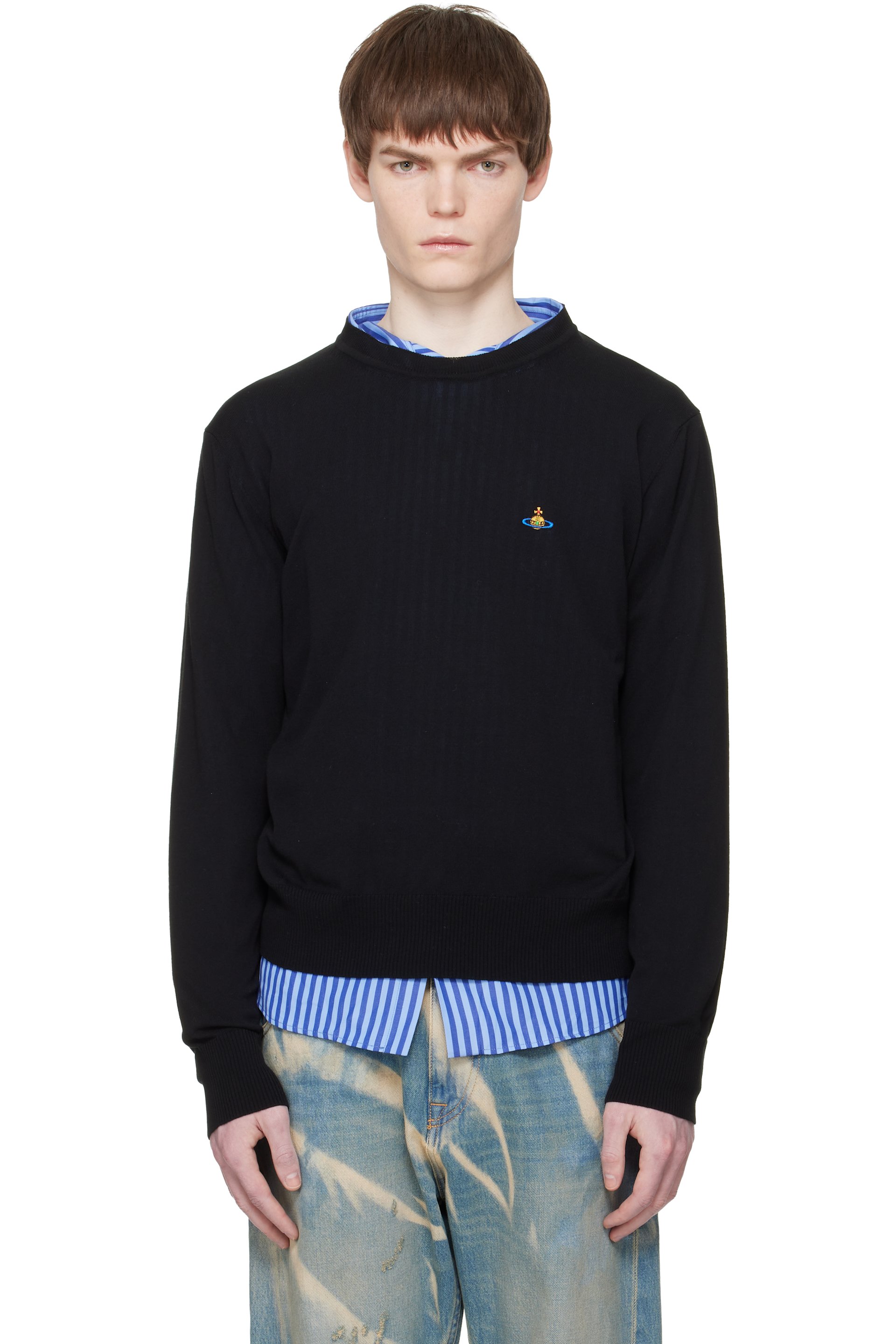 Vivienne Westwood - Pull Alex noir à col ras du cou