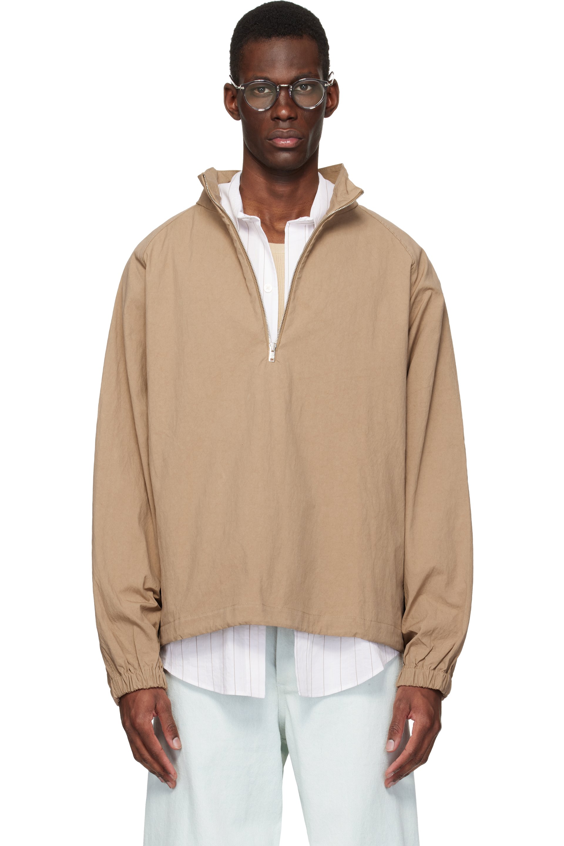 colbo - ベージュ Half Zip Raglan ジャケット