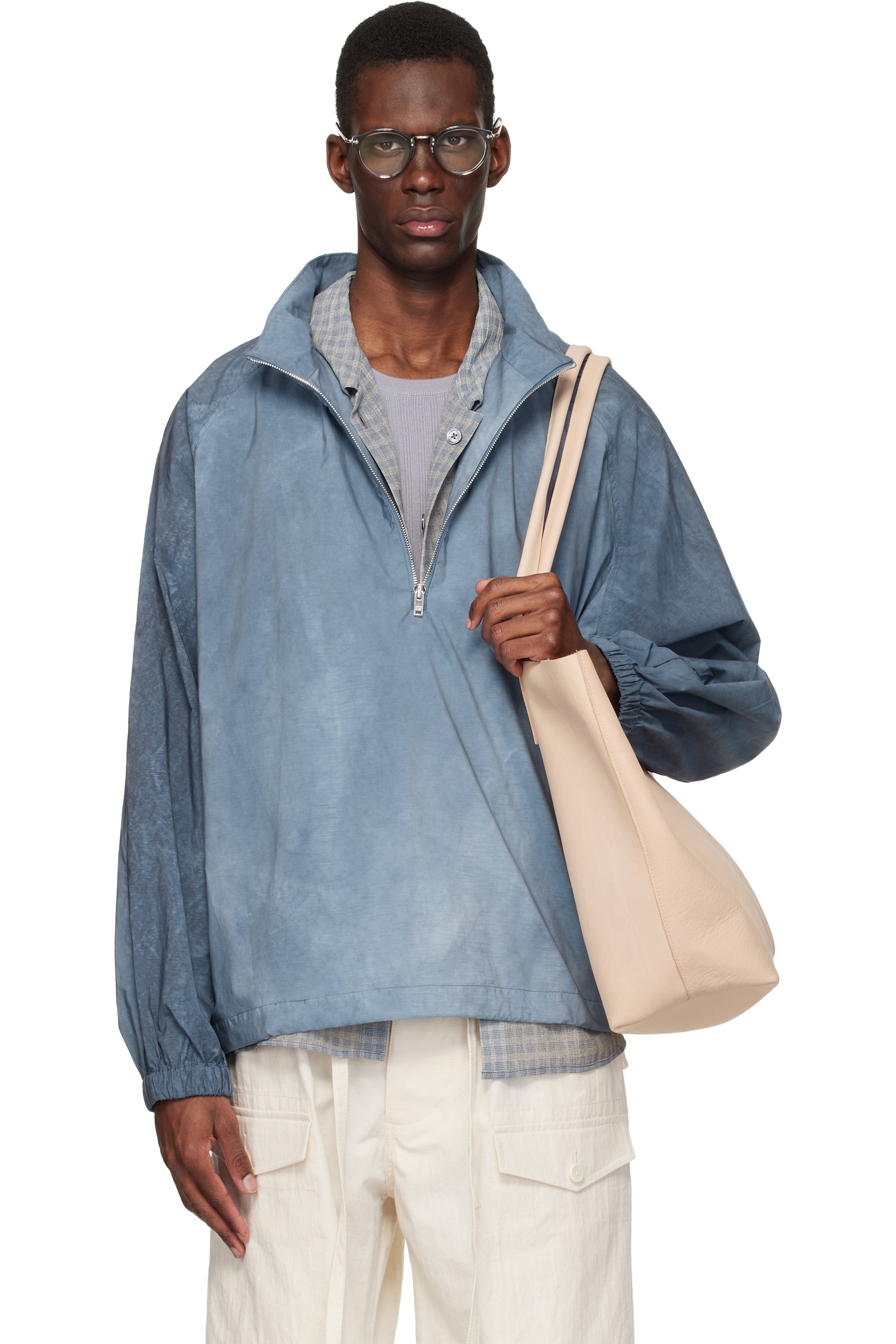 colbo - ブルー Half Zip Raglan ジャケット