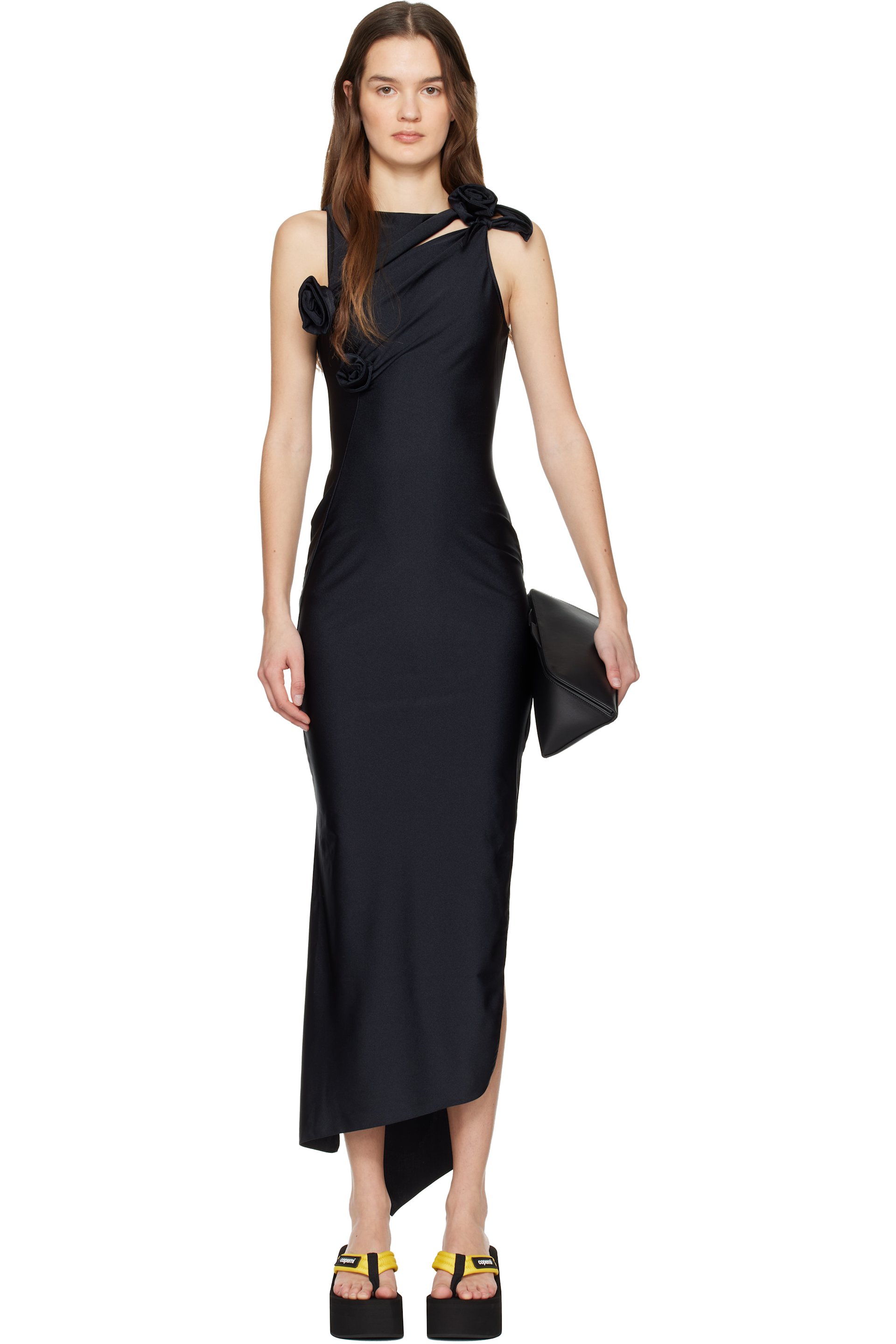 Coperni - Black Flower Maxi Dress