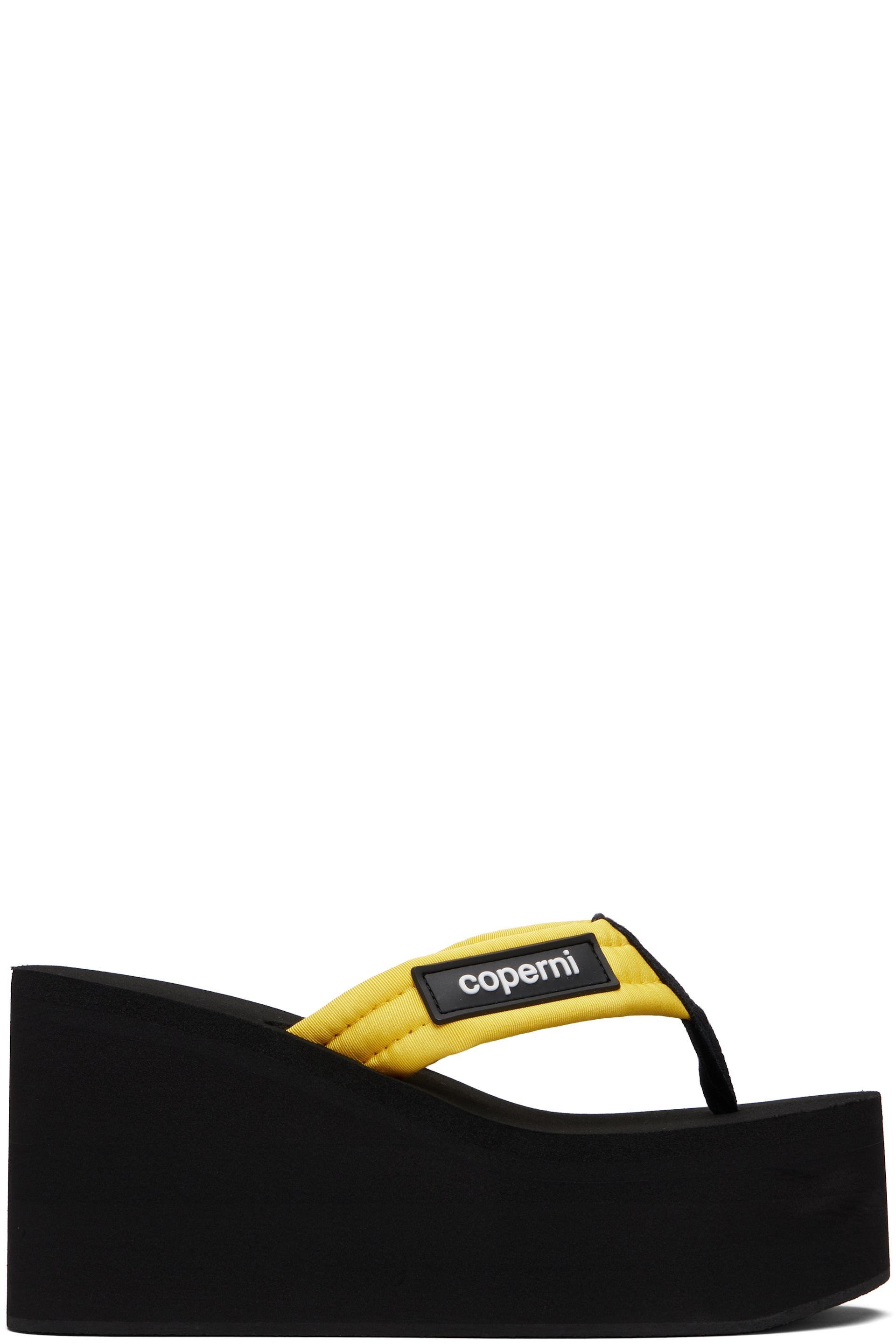 Coperni - Sandales à talon compensé noir et jaune