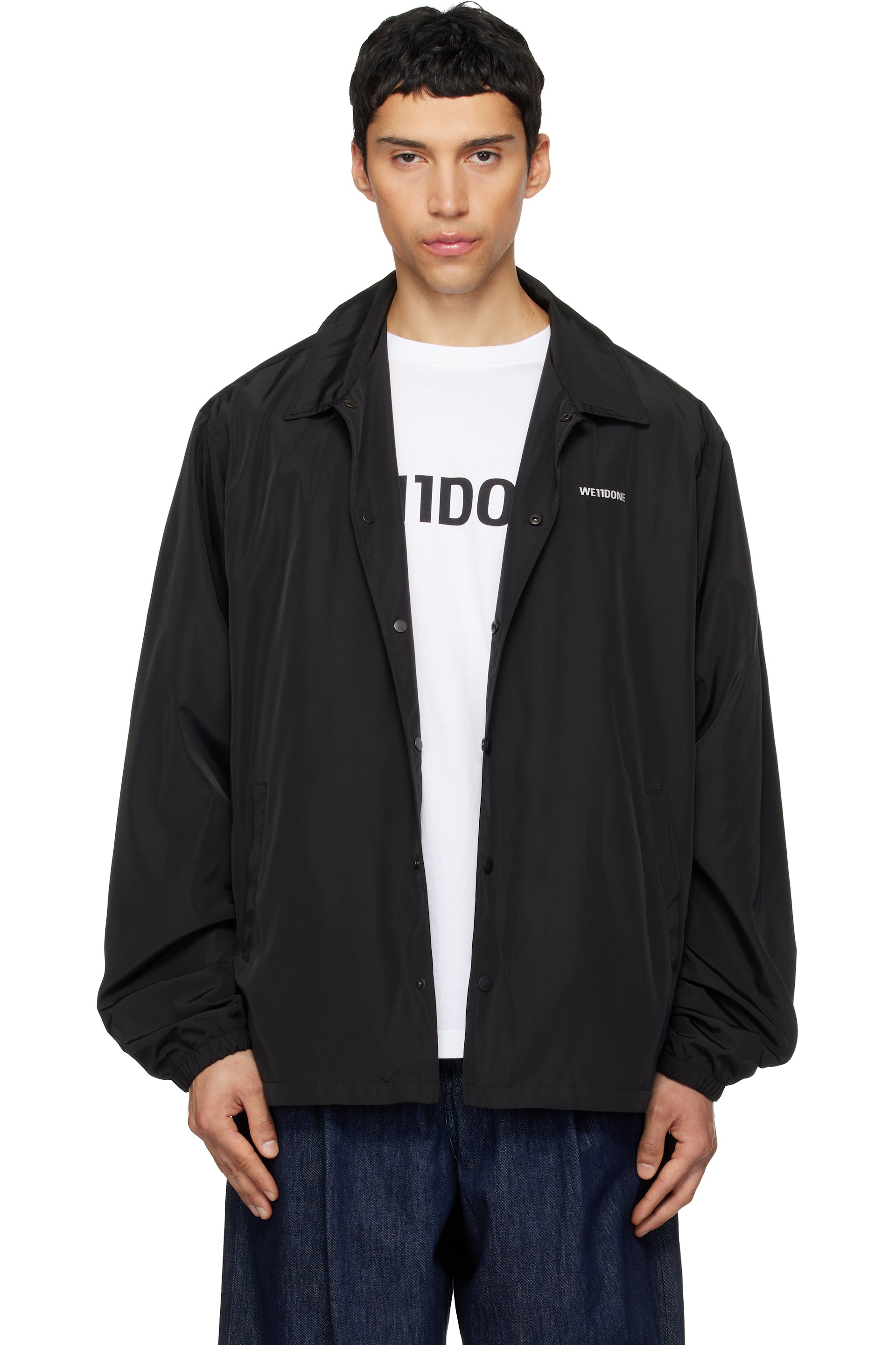 We11done - Blouson d'entraineur noir à logo