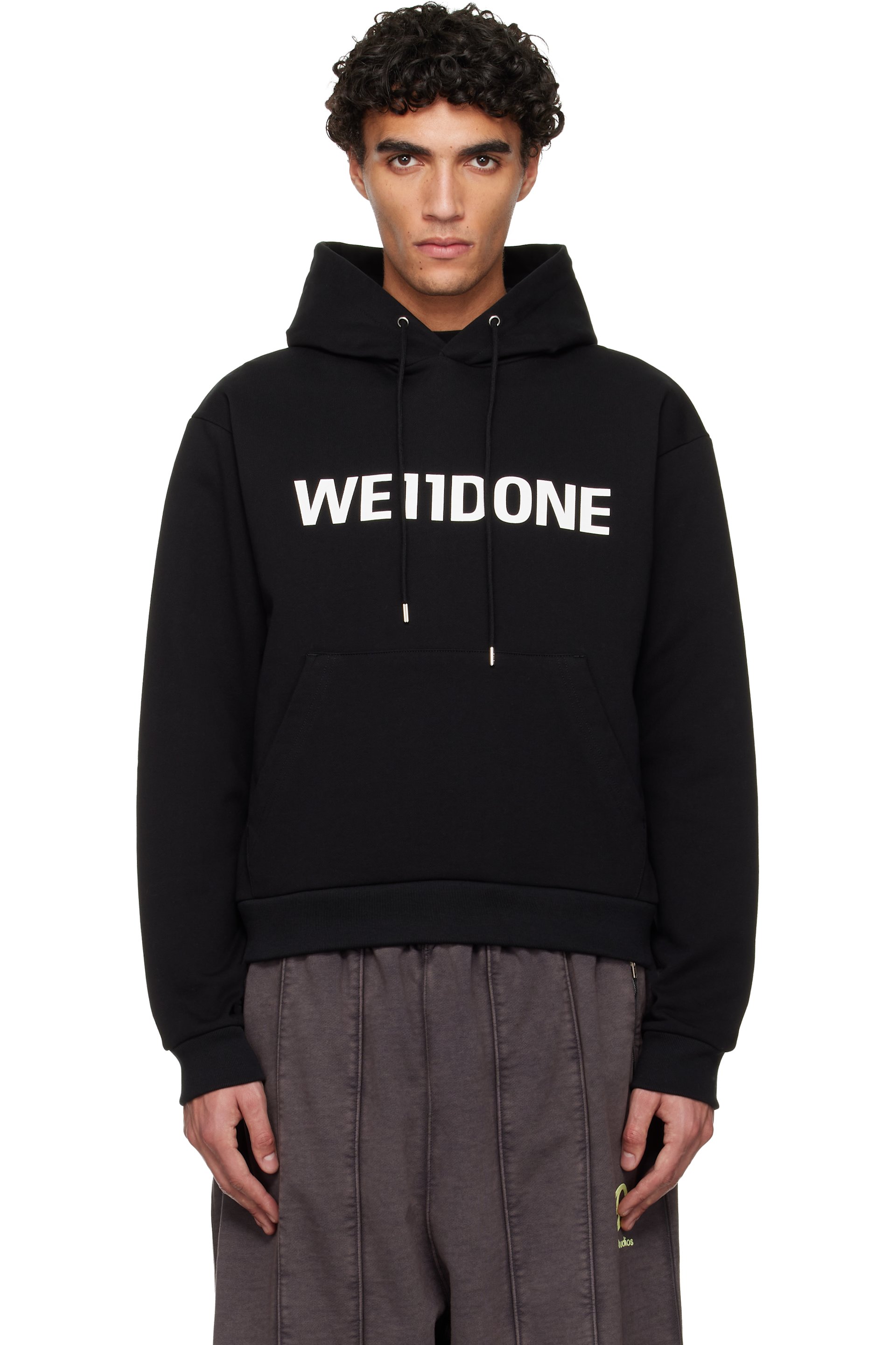 We11done - ブラック Basic Logo Fitted フーディ