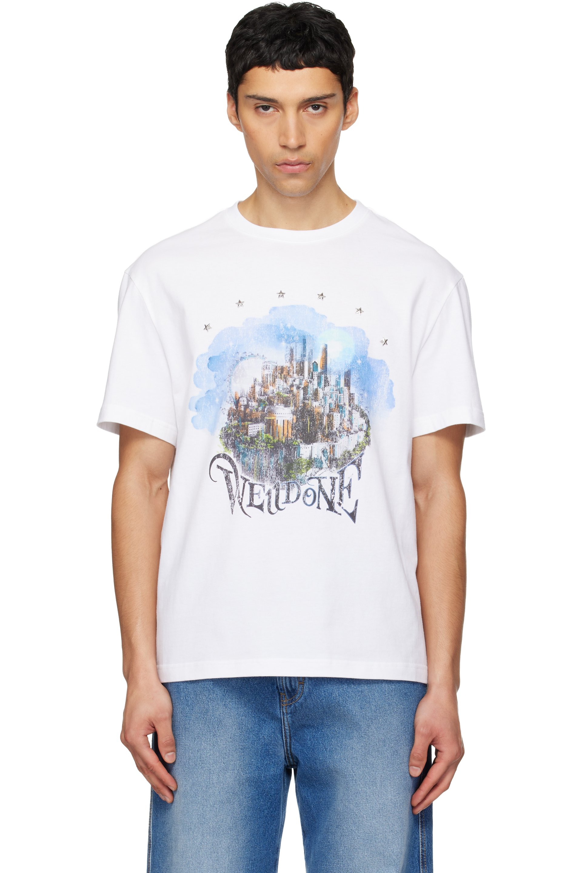 We11done - T-shirt City blanc à coupe classique