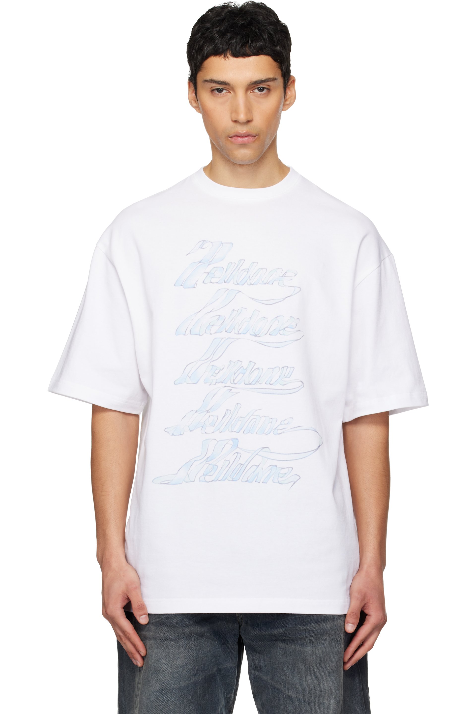 We11done - T-shirt blanc à logos