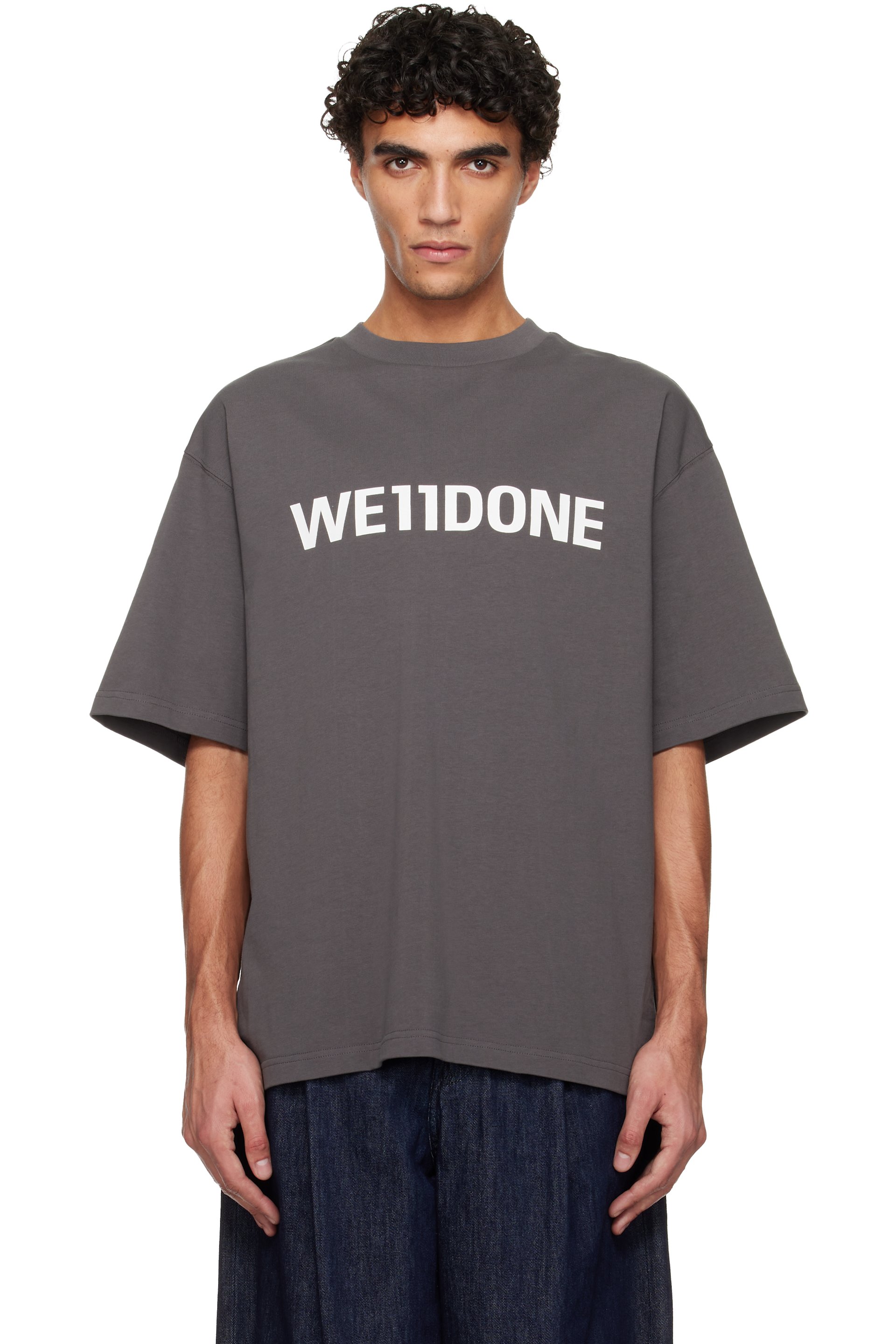 We11done - T-shirt gris à logo