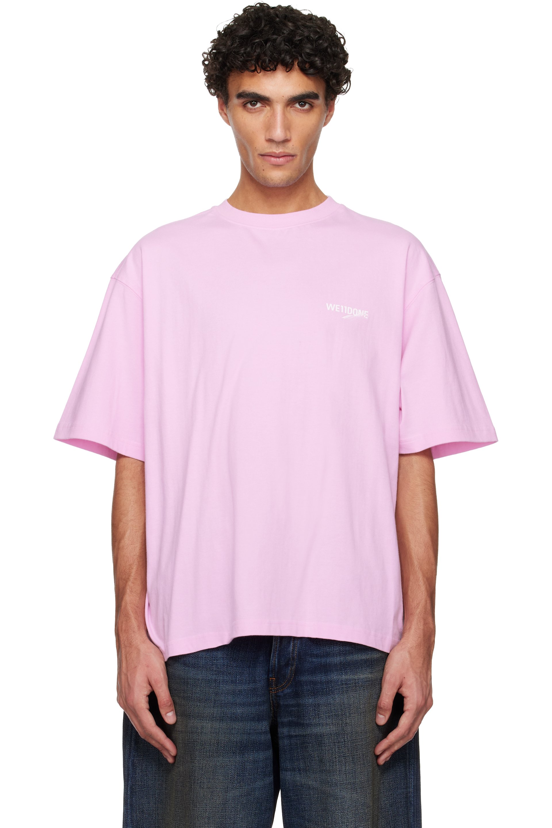 We11done - T-shirt rose à logos 1506
