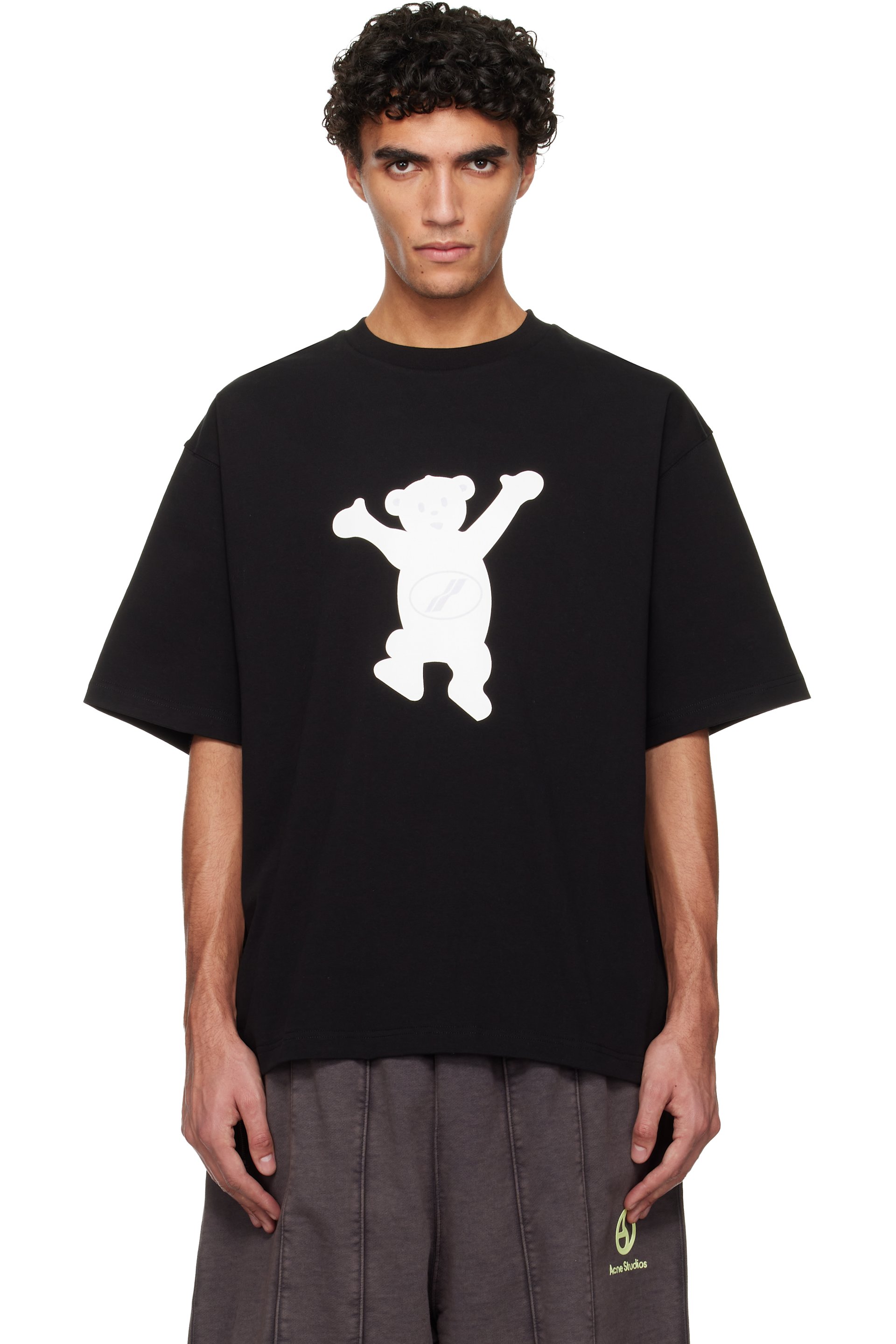 We11done - T-shirt noir à logos d'ourson