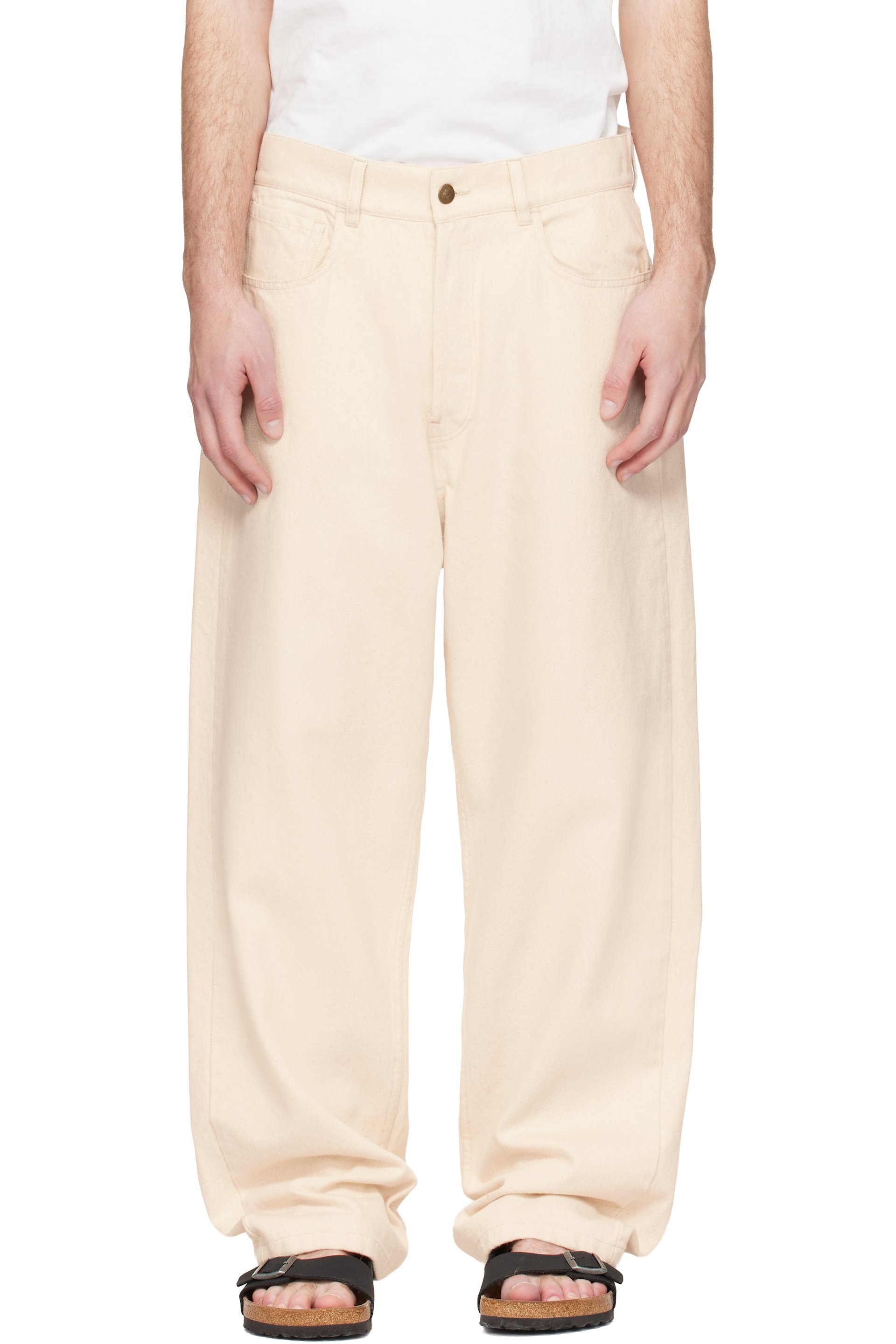 Merz b. Schwanen - Off-White 1930s Cotton Twill 5-Pocket Trousers