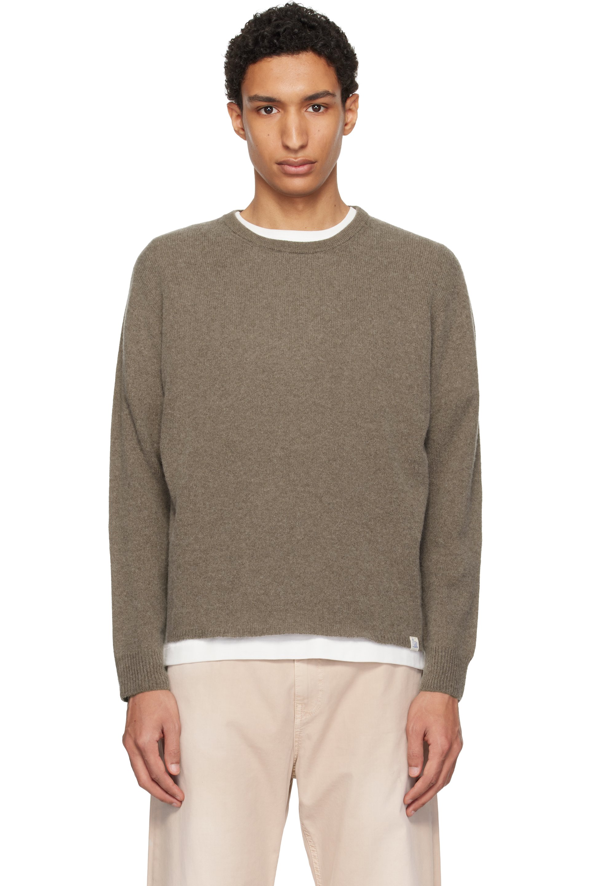 Merz b. Schwanen - Taupe Lightweight Merino Wool-Cashmere-Silk Sweater