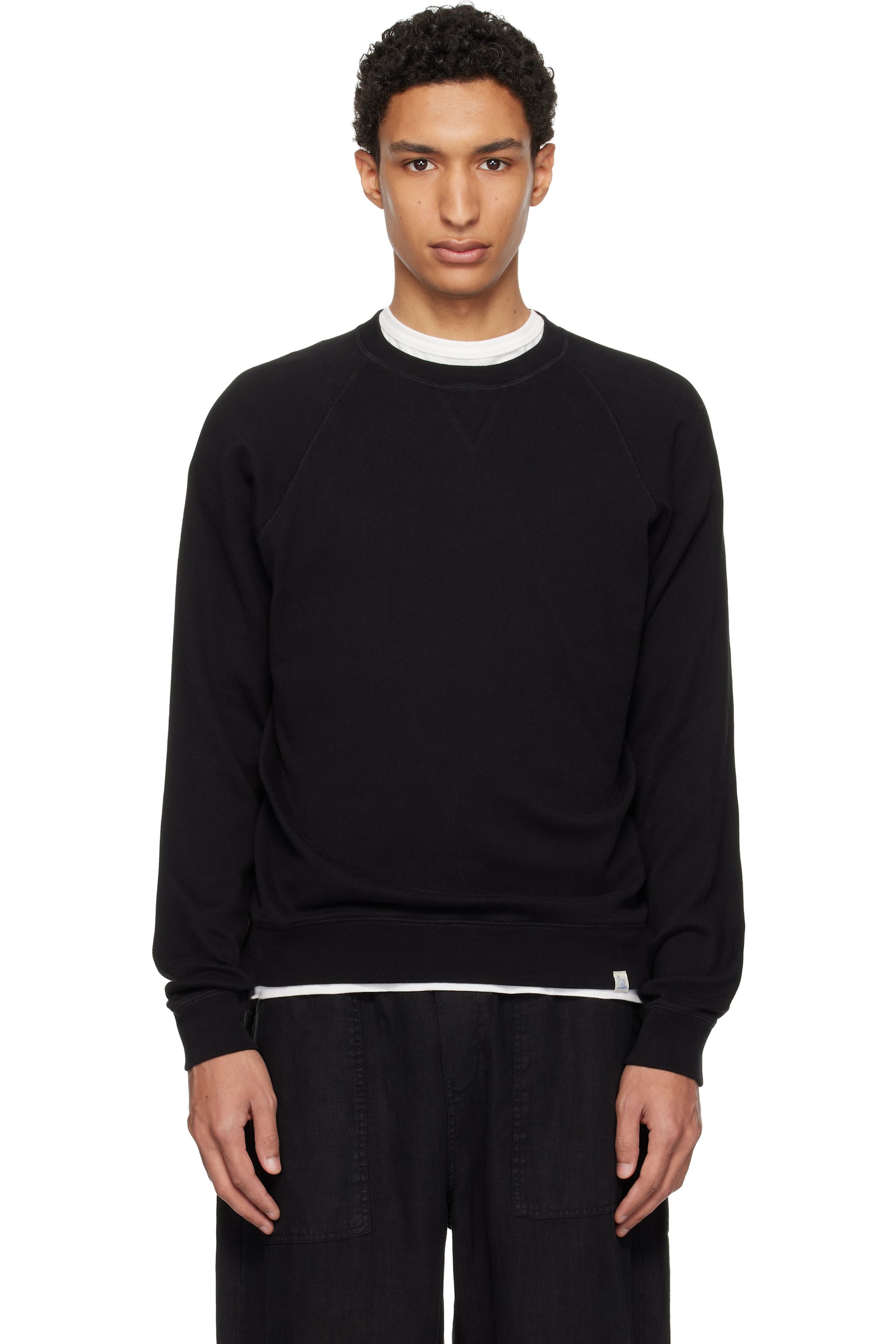 Merz b. Schwanen - Black Relaxed Lightweight Raglan Sweatshirt