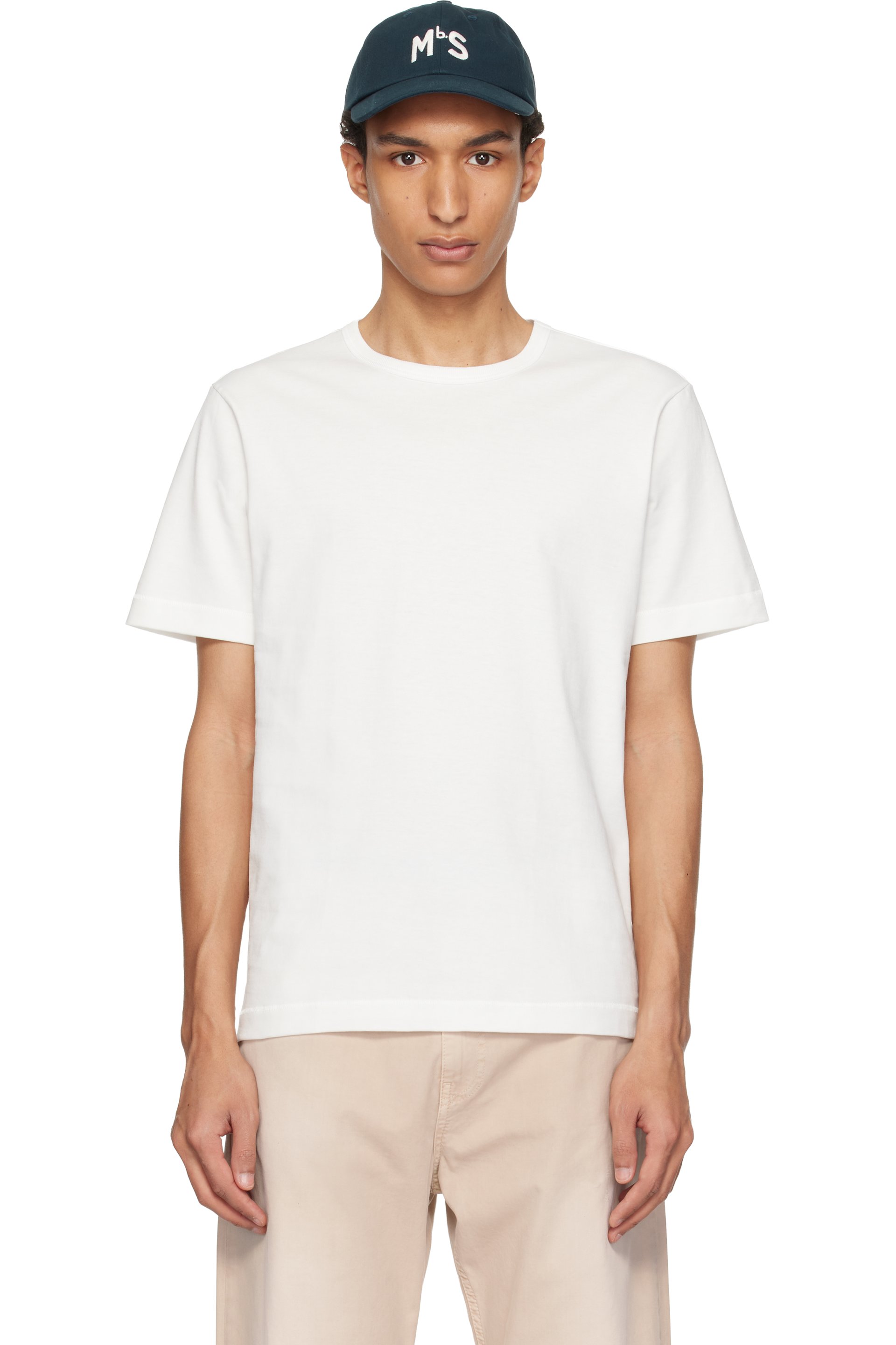Merz b. Schwanen - ホワイト 2M15 Mid-Century Machine Refined Fit Tシャツ
