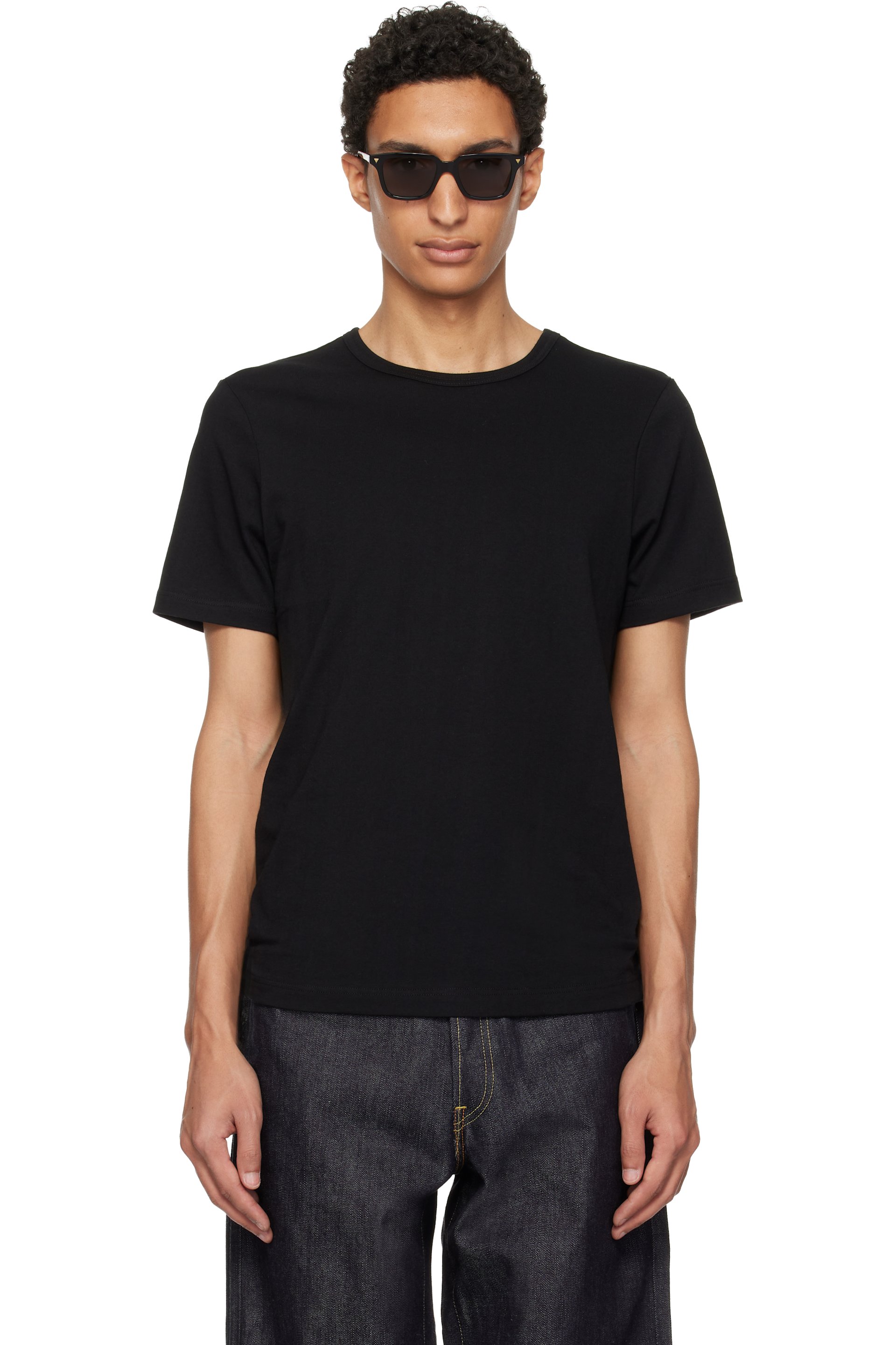 Merz b. Schwanen - ブラック 1950s Loopwheeled Classic Fit ライトウェイト Tシャツ