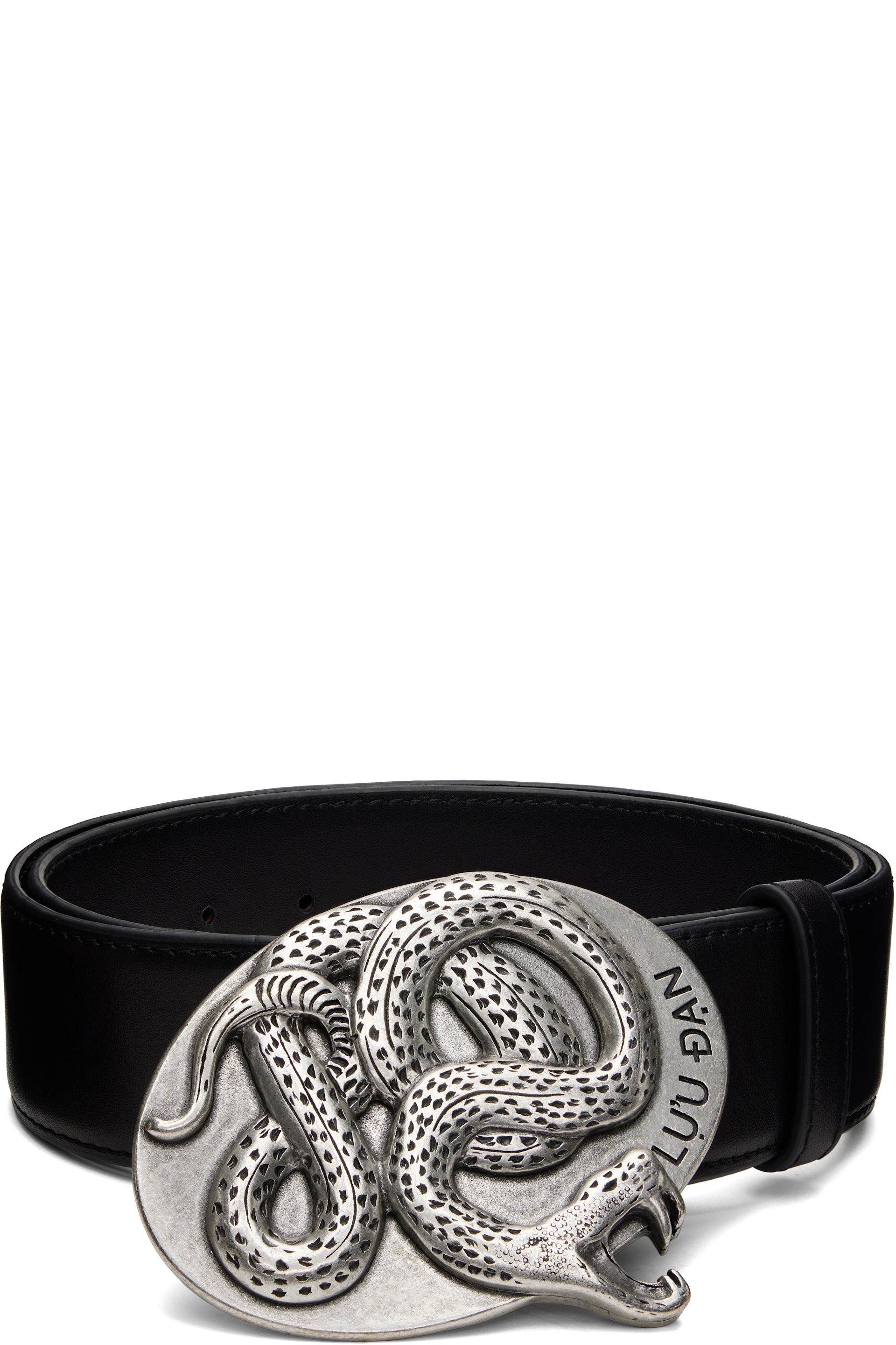 LU’U DAN - Ceinture de style western noire à boucle à serpent
