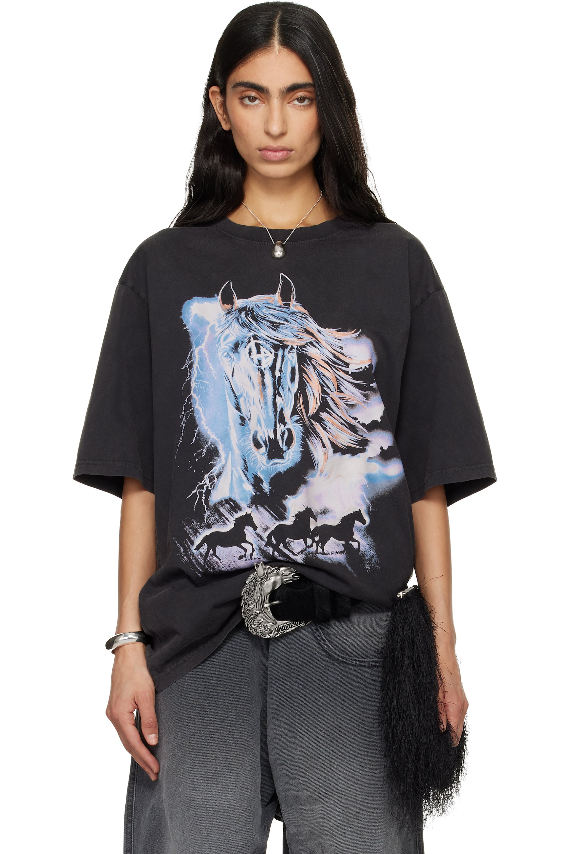 LU’U DAN - T-shirt surdimensionné Concert gris - Year of the Horse