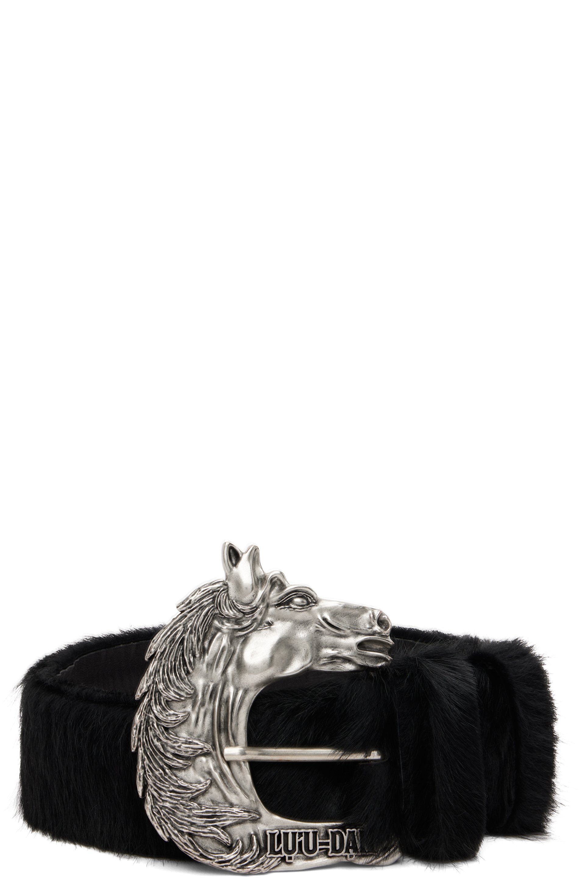 LU'U DAN - Black 'Year of the Horse' Pony Hair Cowboy Belt