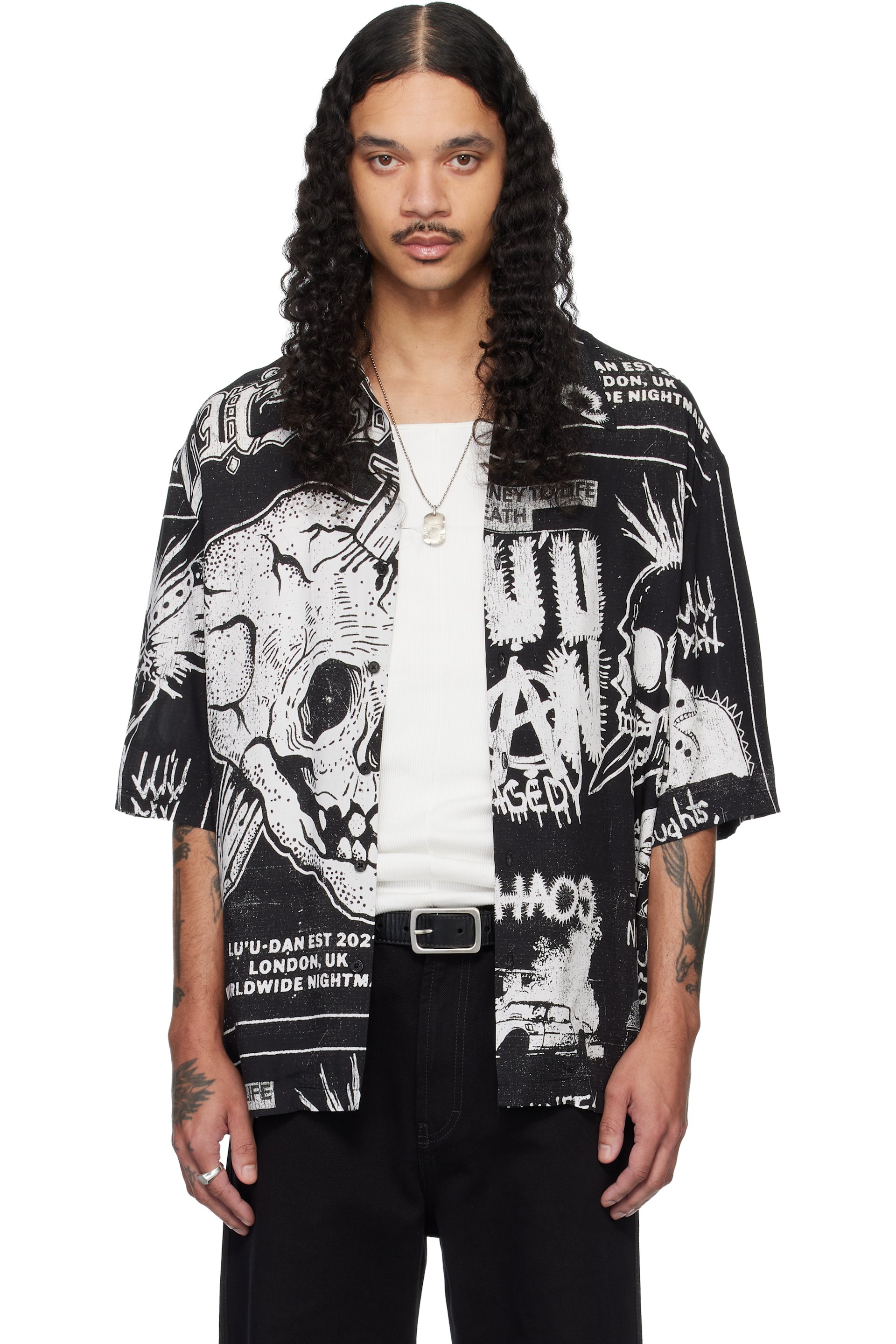 LU'U DAN - Black Short Sleeve Shirt