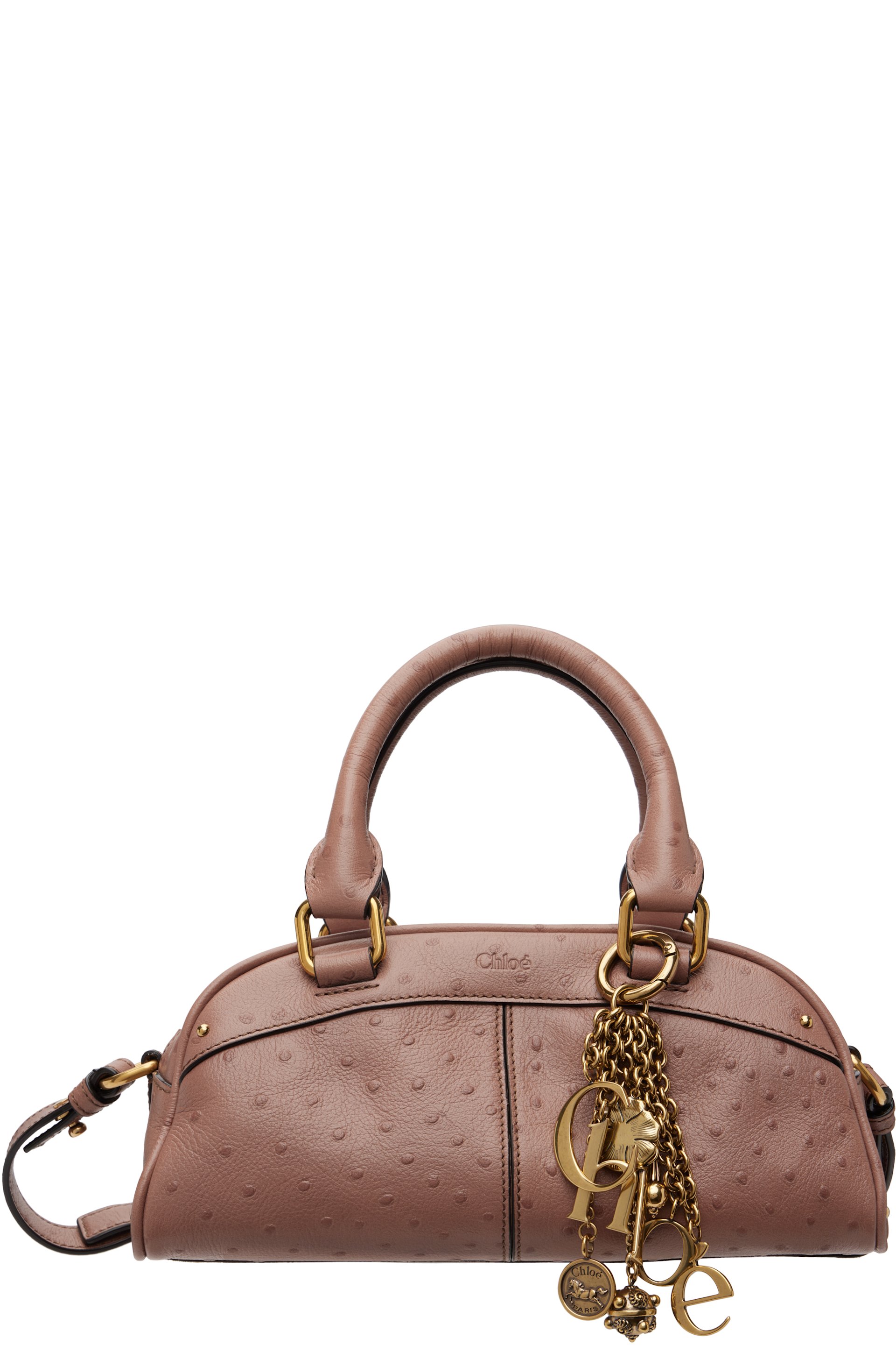 Chloé - Petit sac de bowling rose à logo