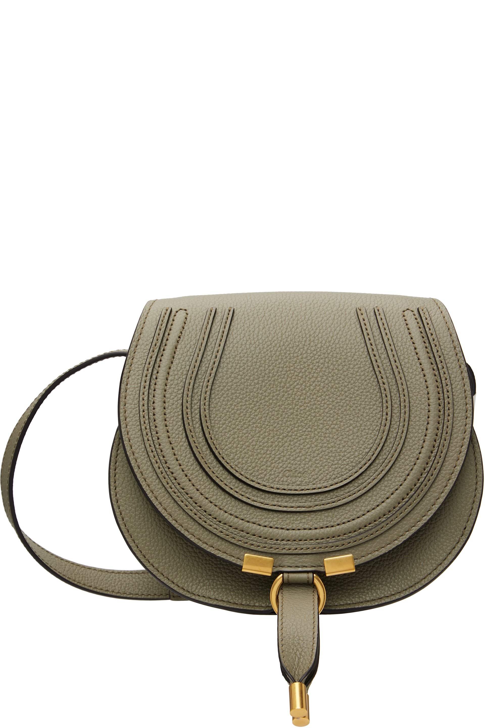 Chloé - Petit sac sellier taupe à ornement Marcie