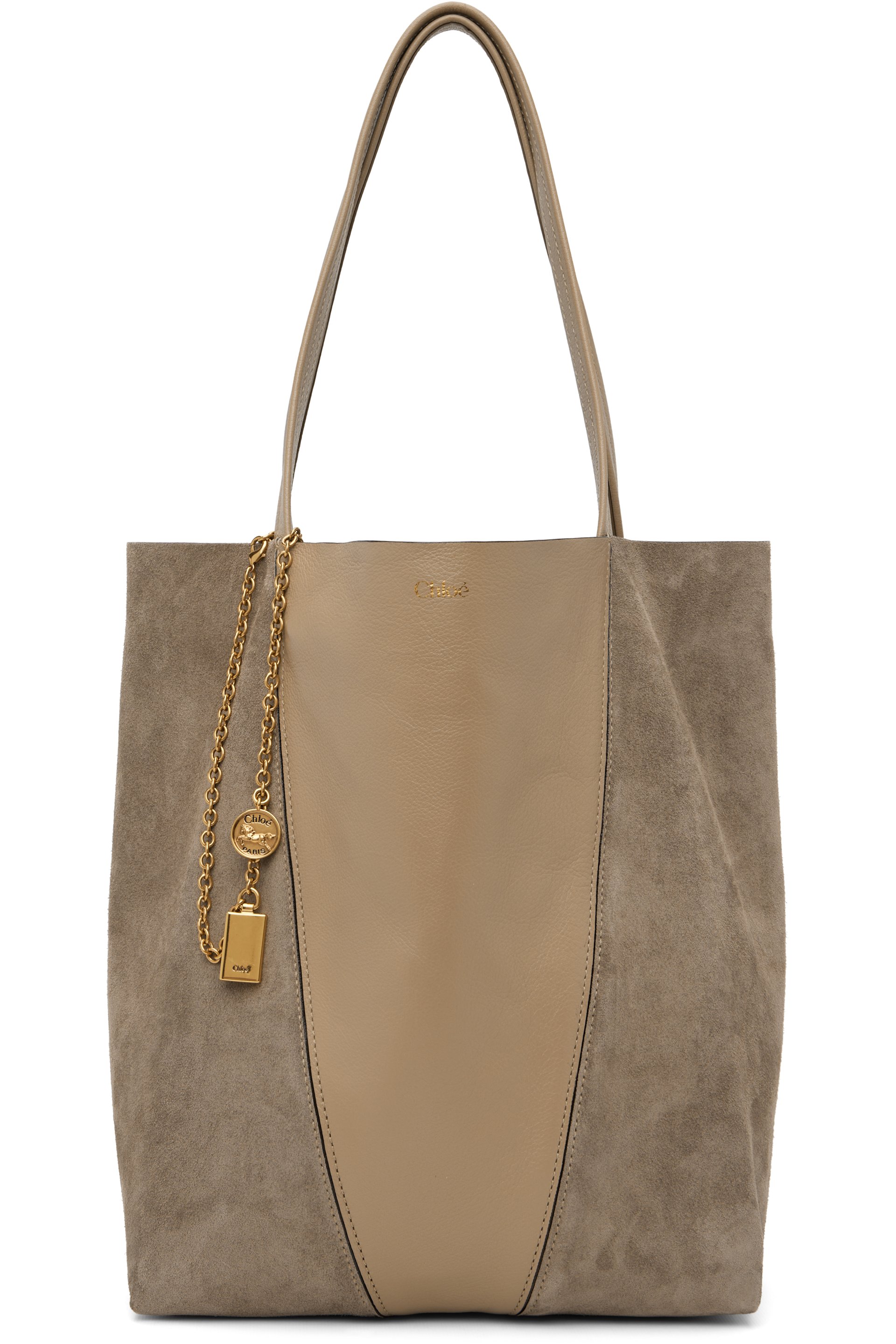 Chloé - Cabas Spin beige à logo