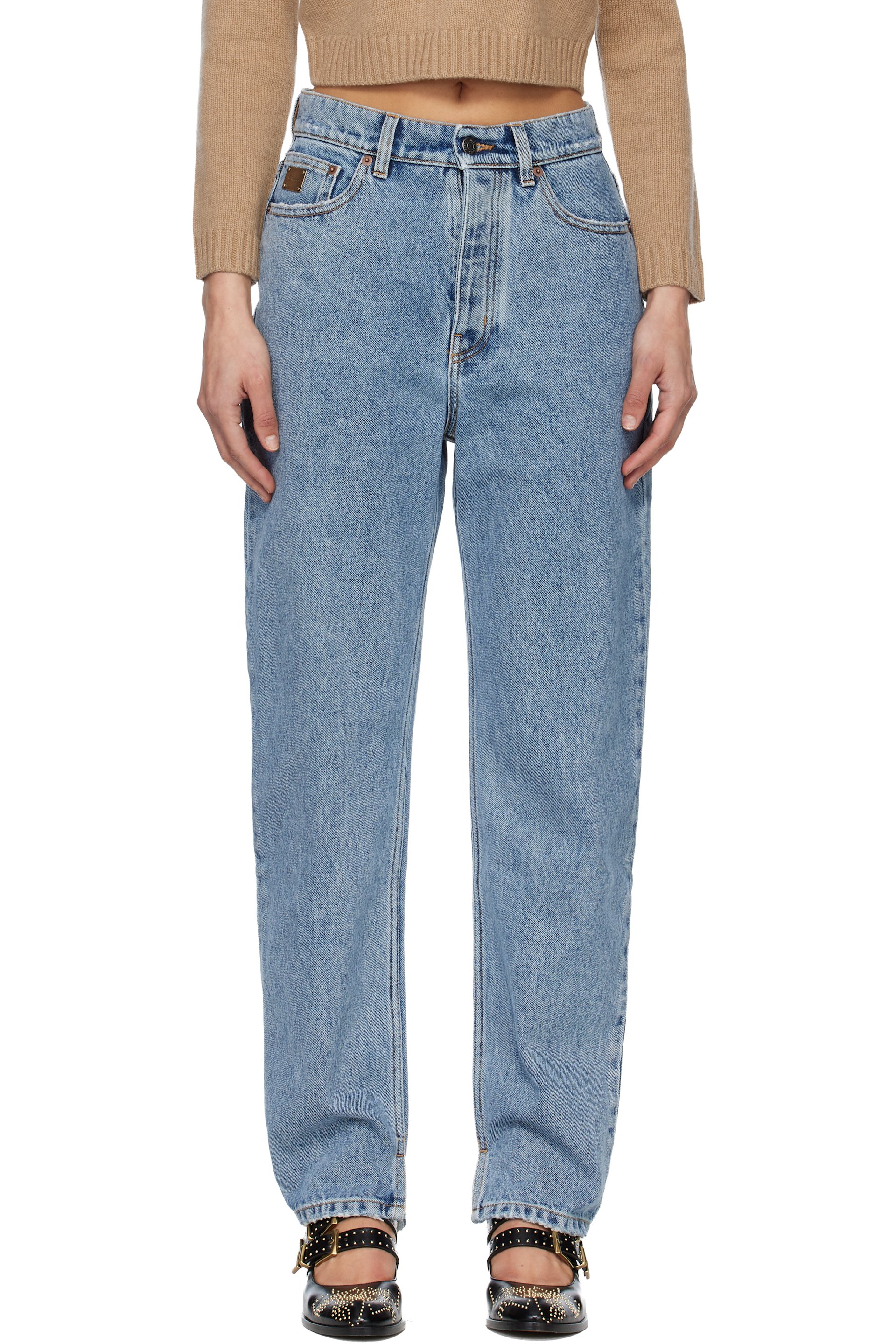 Chloé - Jean fuselé bleu à taille haute
