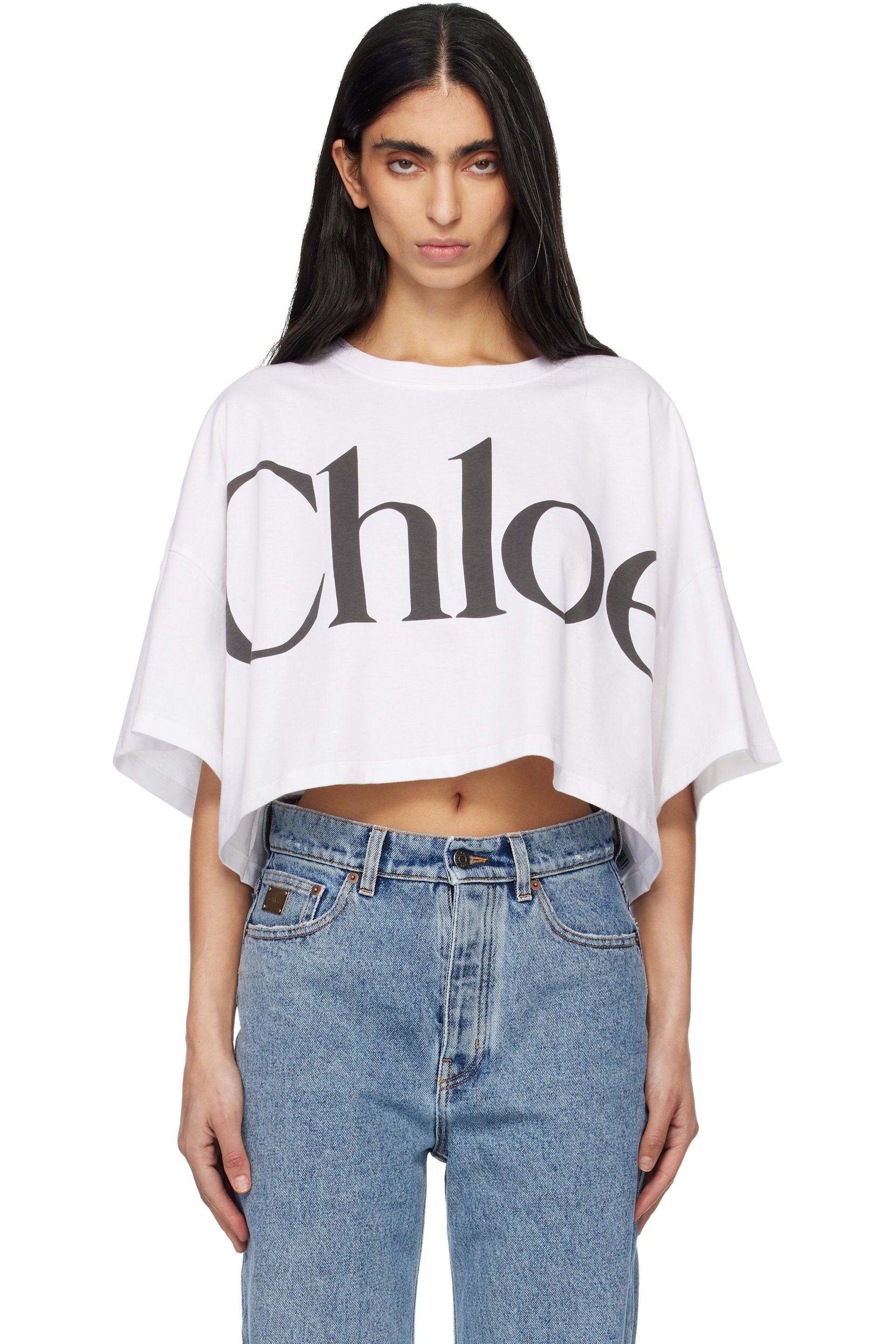 Chloé - T-shirt blanc à logo