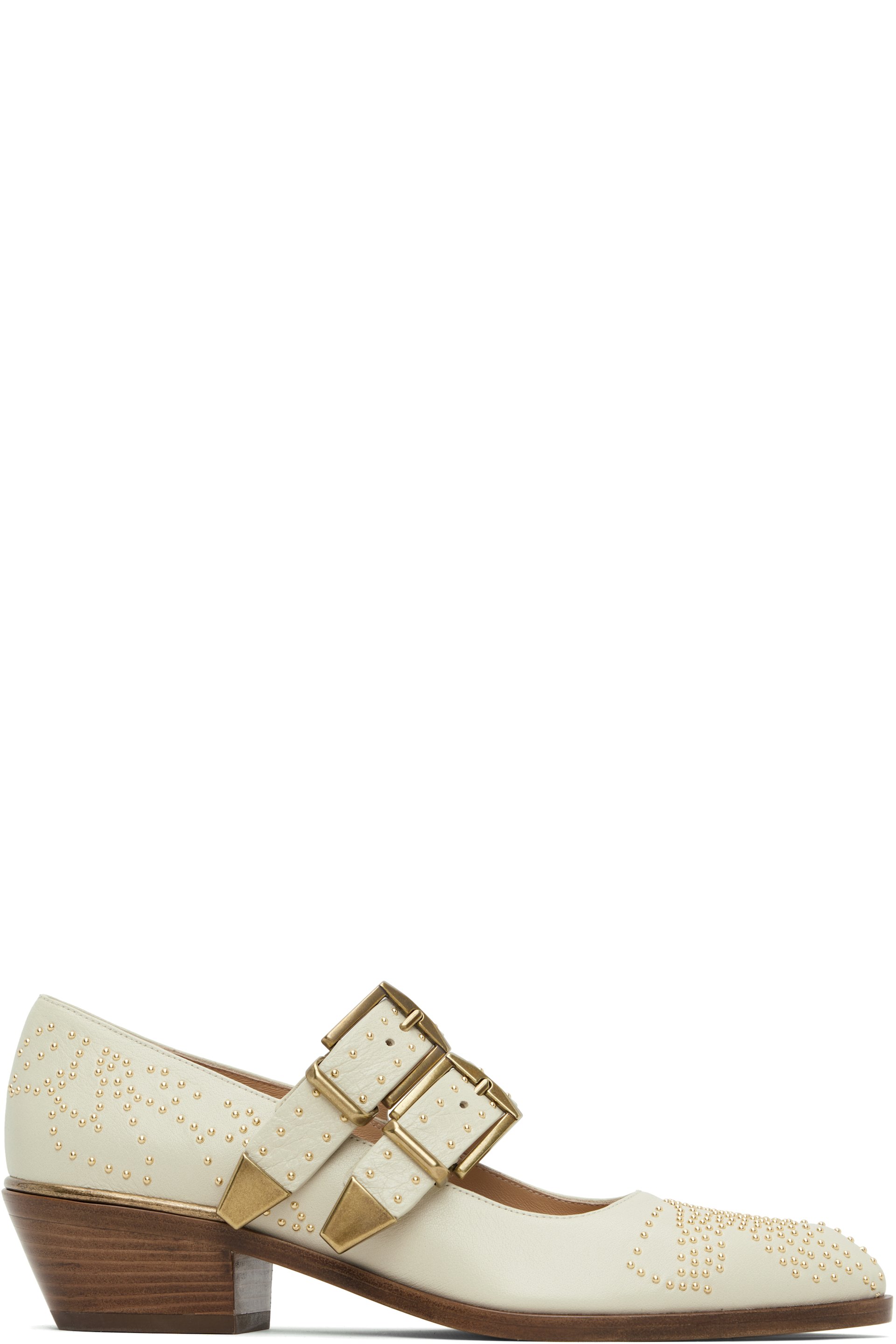 Chloé - Chaussures à talon Susanna blanc cassé