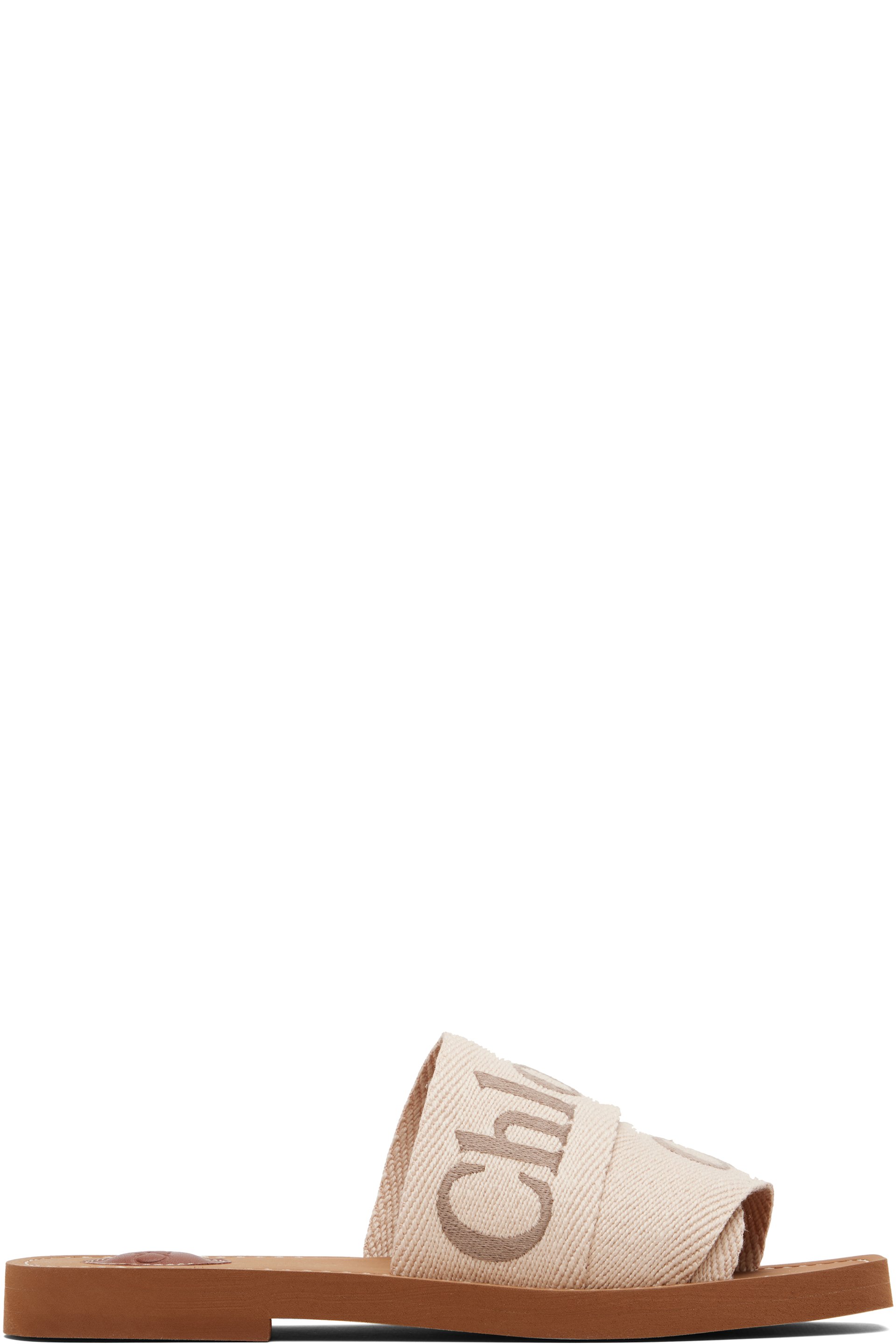 Chloé - Sandales beige et brun à garnitures Woody