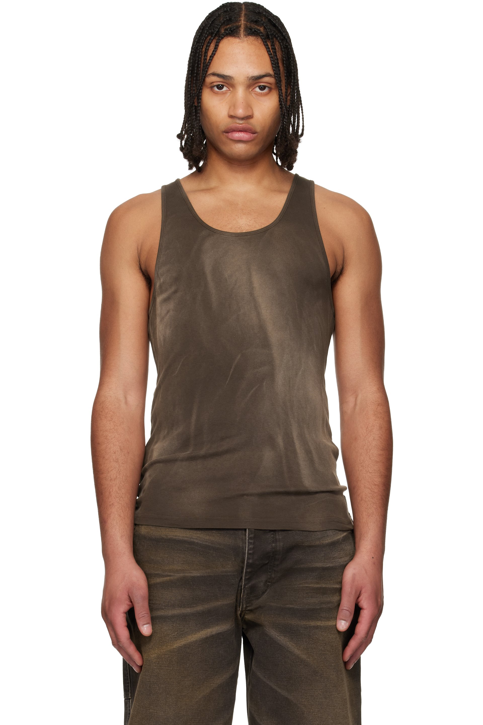 ALEXANDER DIGENOVA - Brown Faded Tank Top
