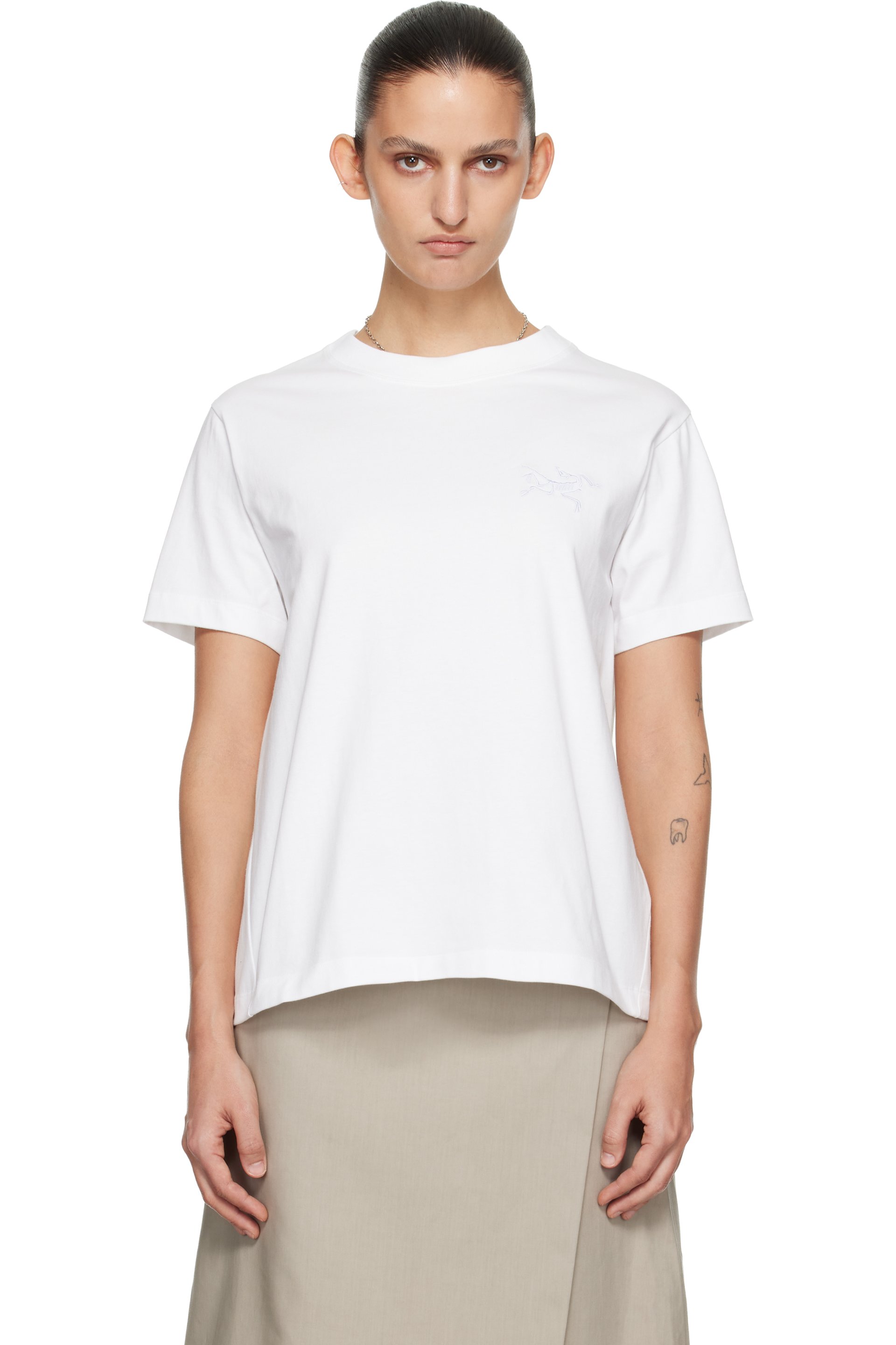 Arc'teryx - T-shirt à manches courtes Kragg blanc à petit logo Bird