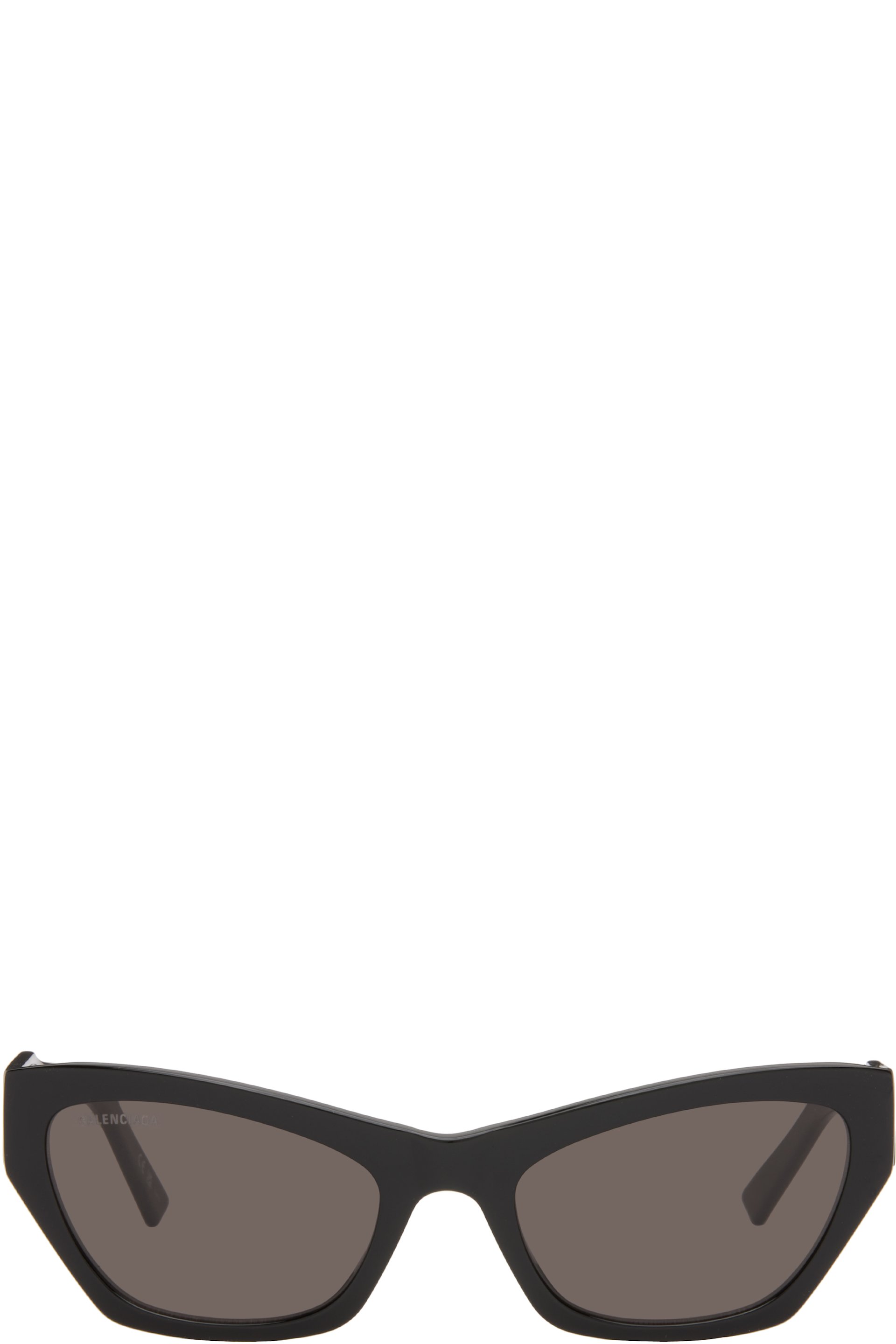 Balenciaga - Lunettes de soleil œil-de-chat noires à logos