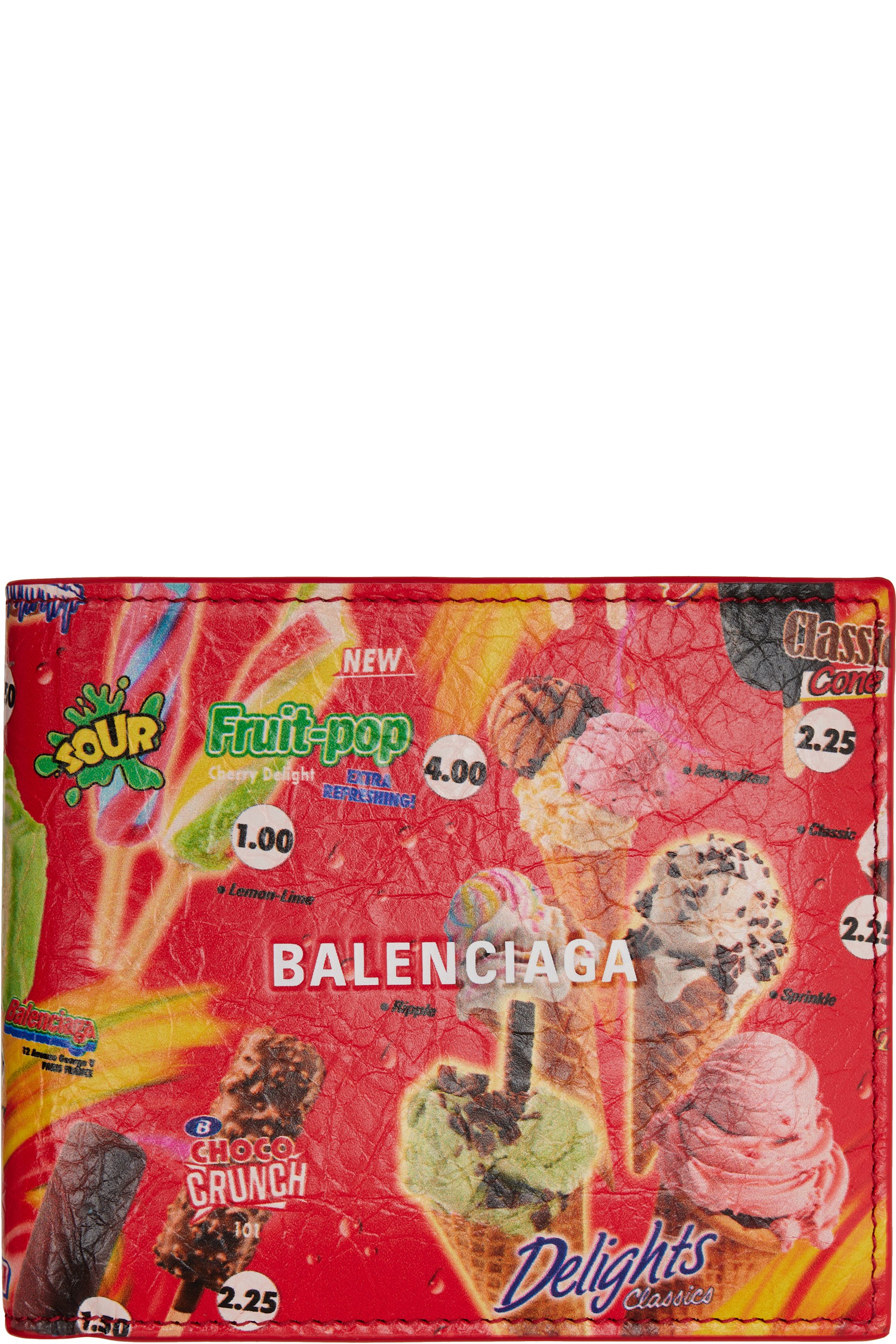 Balenciaga - Red Cash Square Folded Coin Wallet