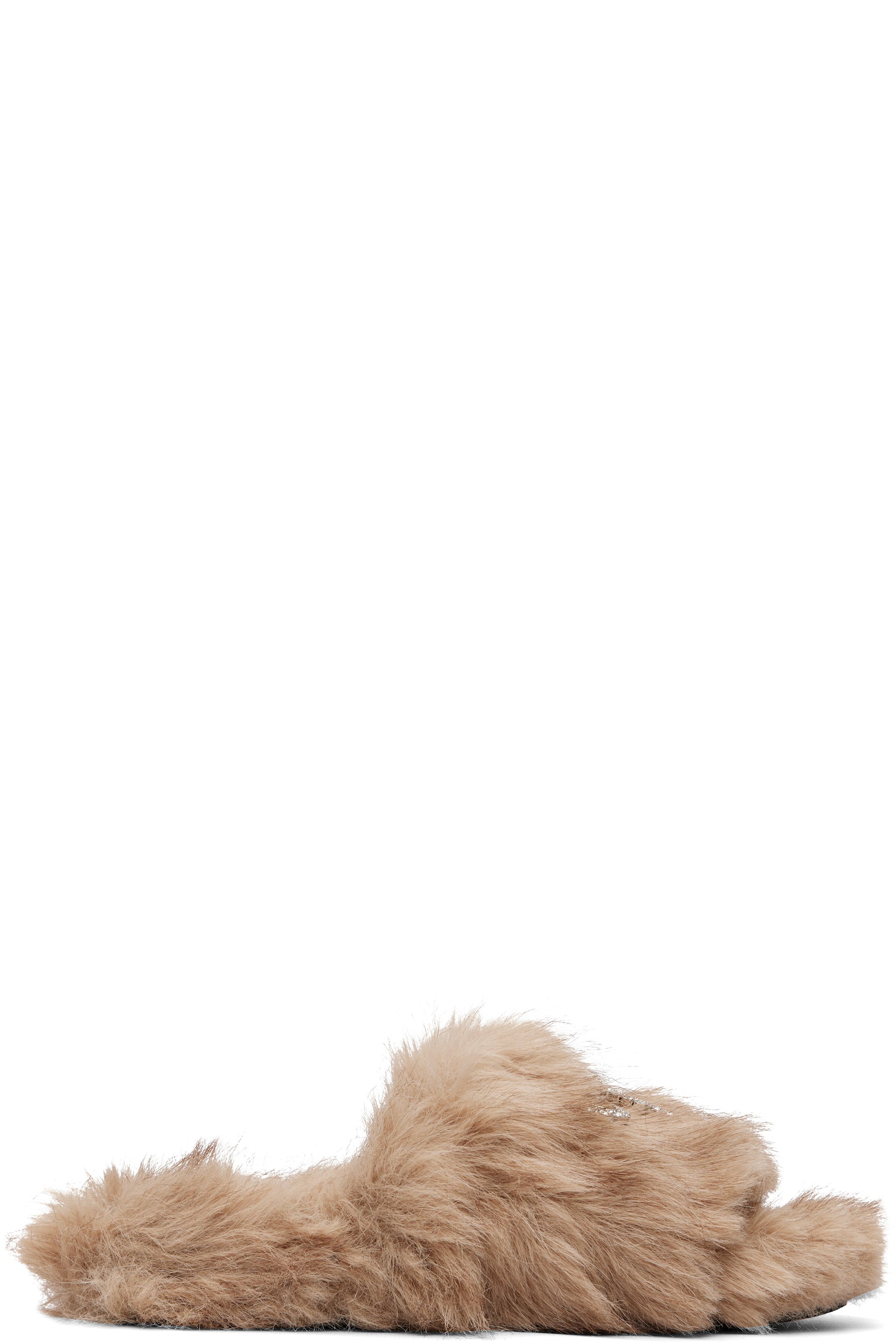 Balenciaga - Beige Furry Slides