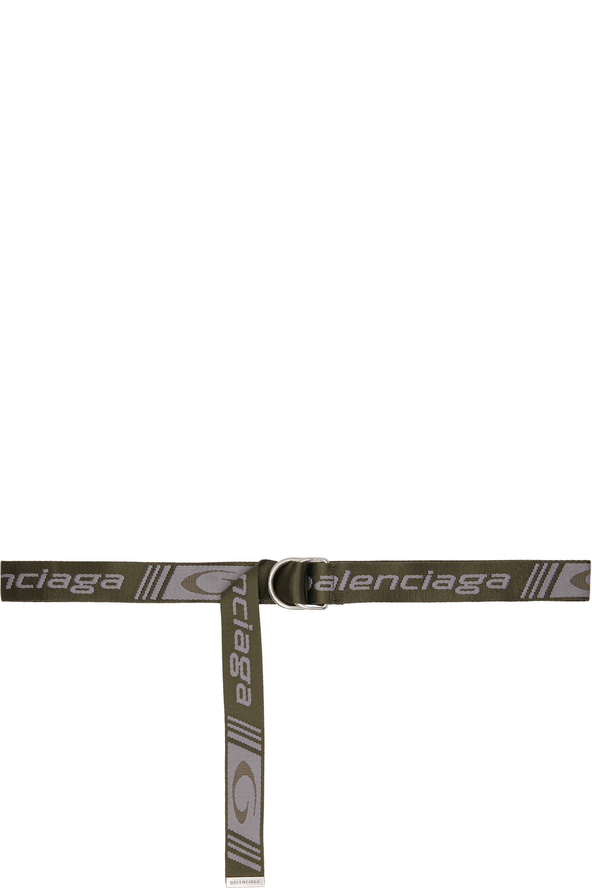 Balenciaga - Khaki & Gray D-Ring Belt