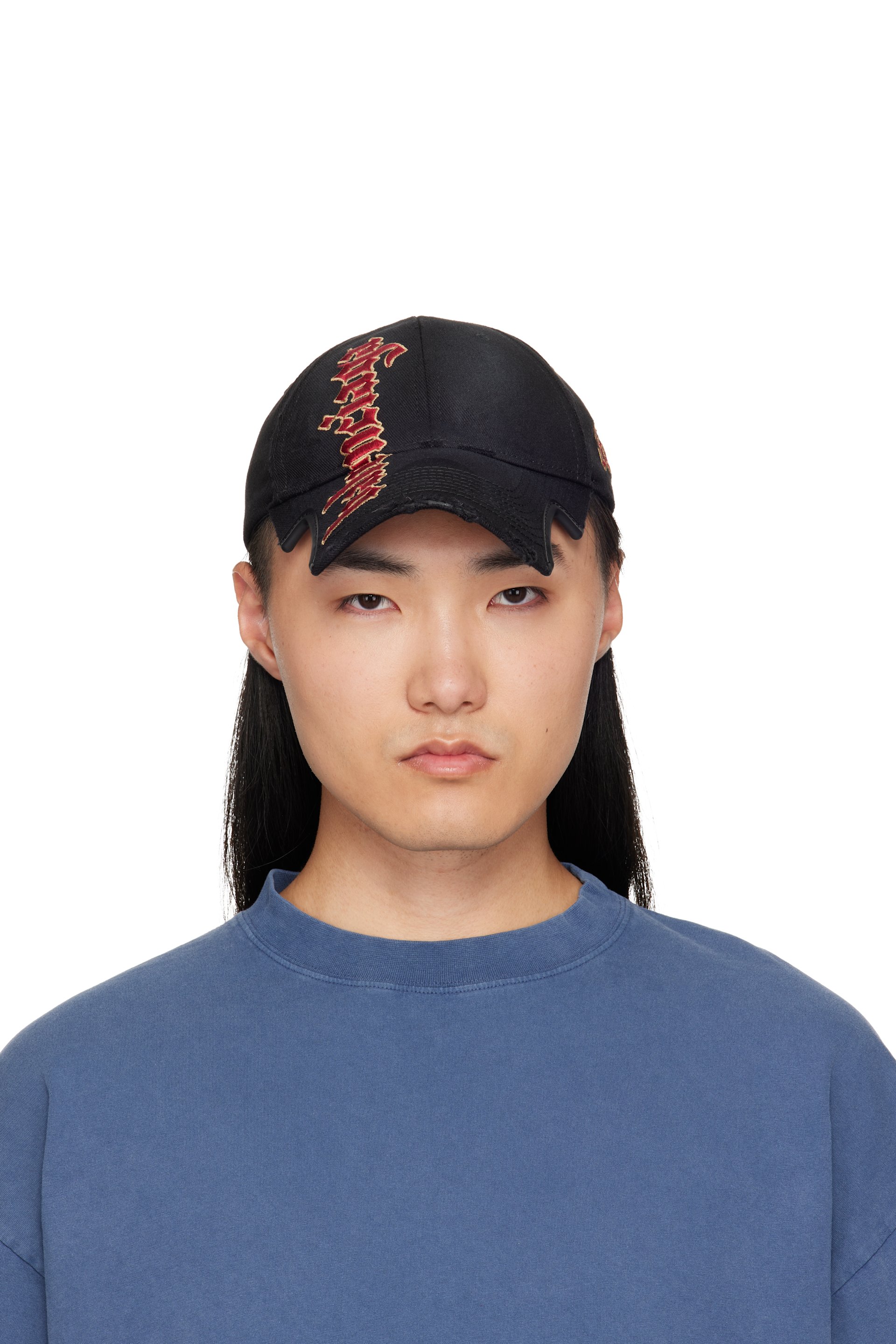 Balenciaga - Casquette noire à logo gothique sans fermeture