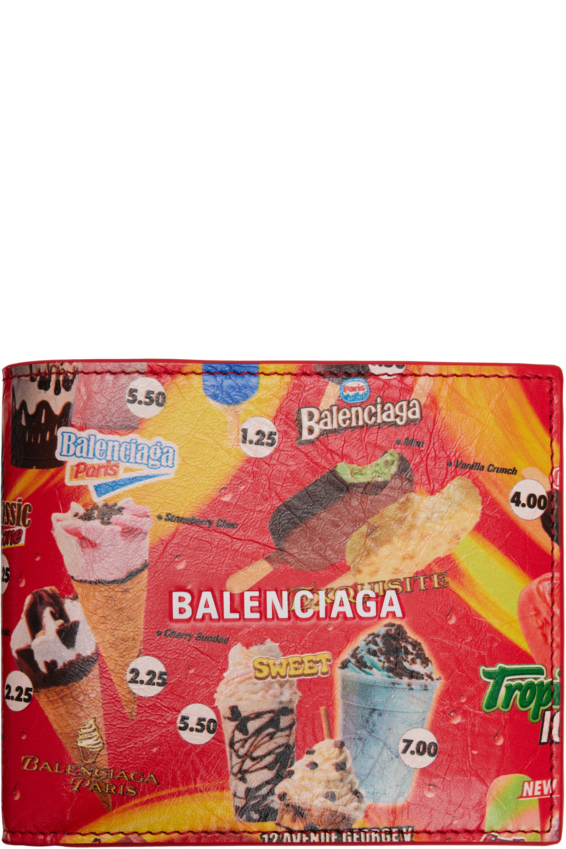 Balenciaga - Red Cash Square Folded Coin Wallet