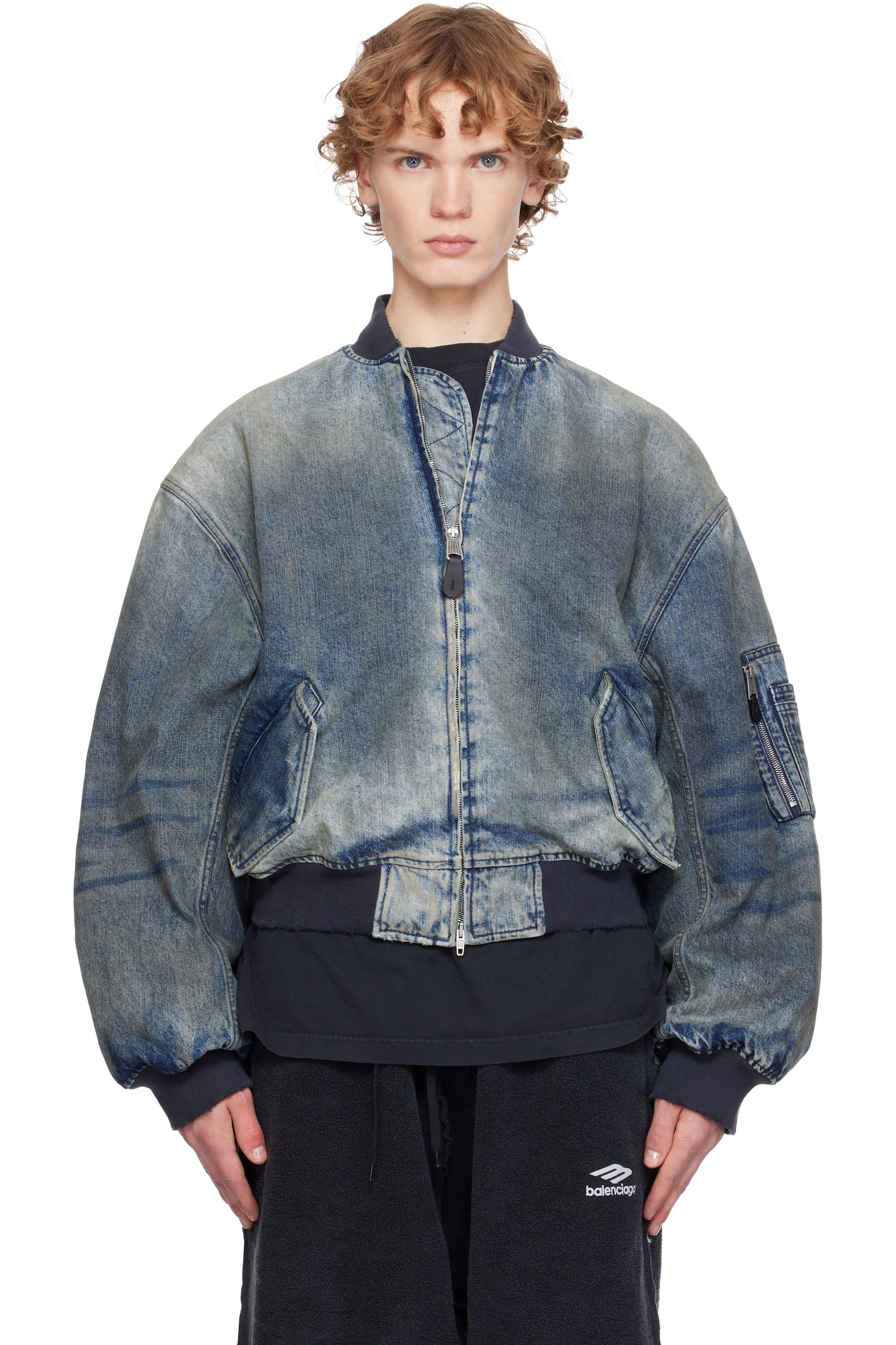 Balenciaga - Blue Standard Denim Bomber Jacket