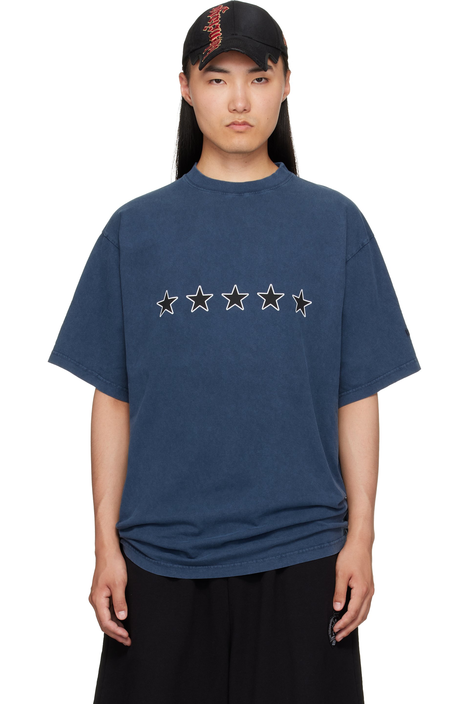 Balenciaga - T-shirt 5-star bleu marine
