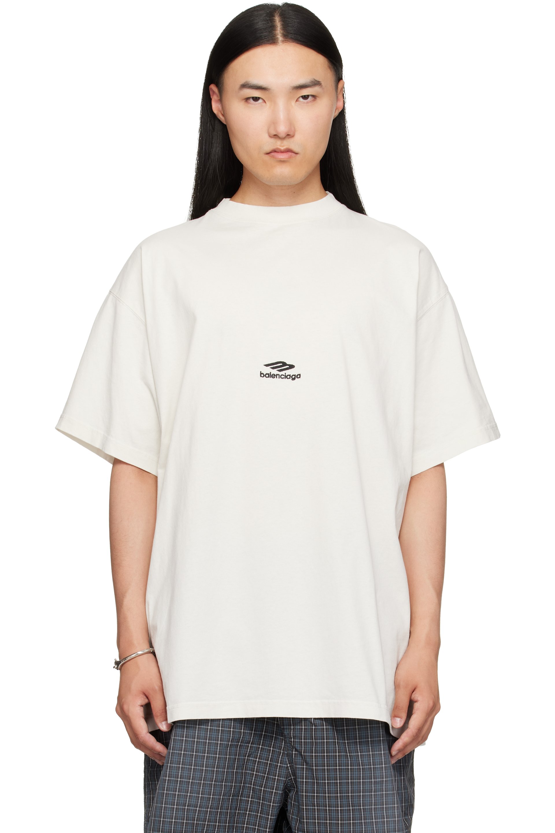 Balenciaga - T-shirt surdimensionné blanc cassé