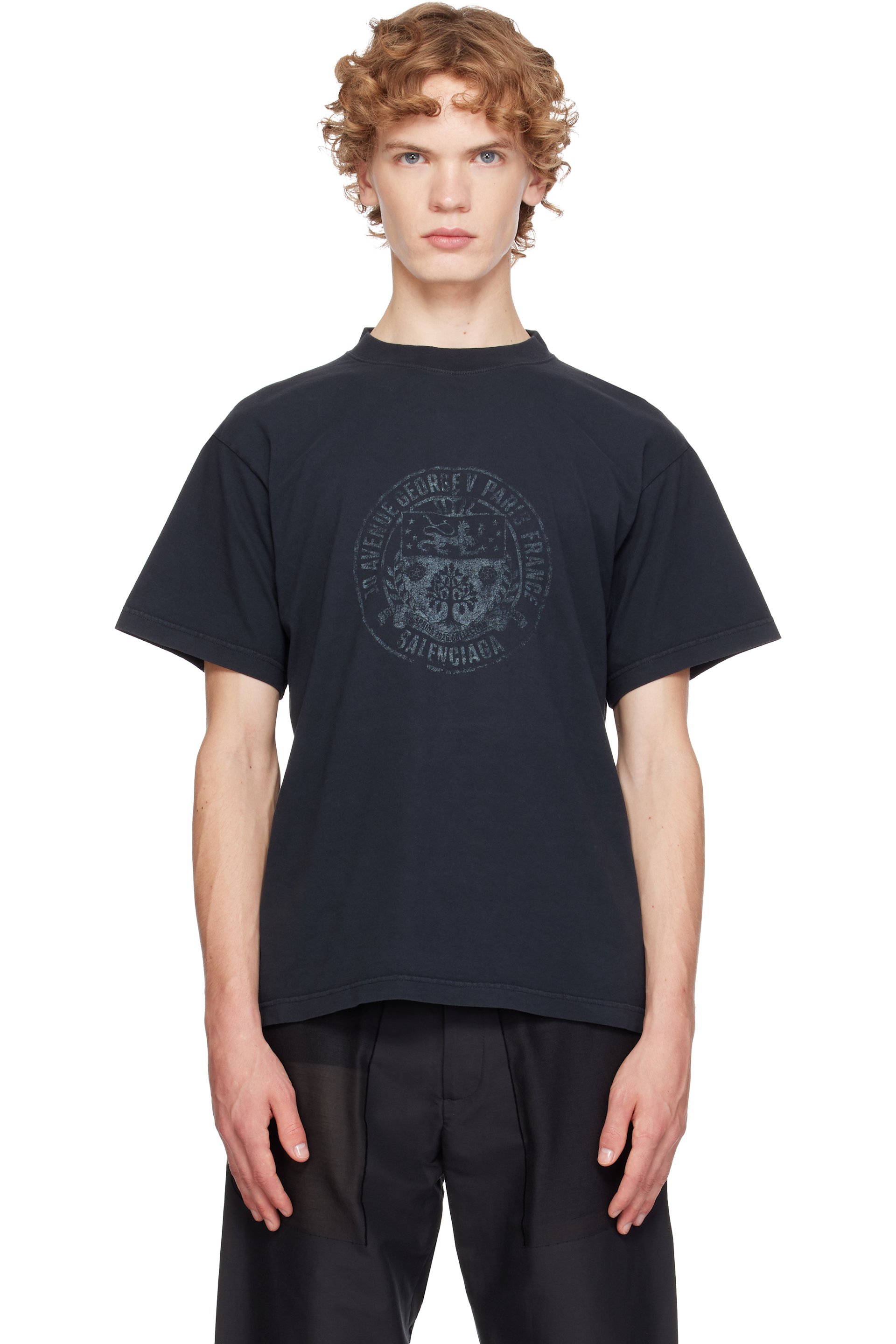 Balenciaga - Black Standard Address Crest T-shirt