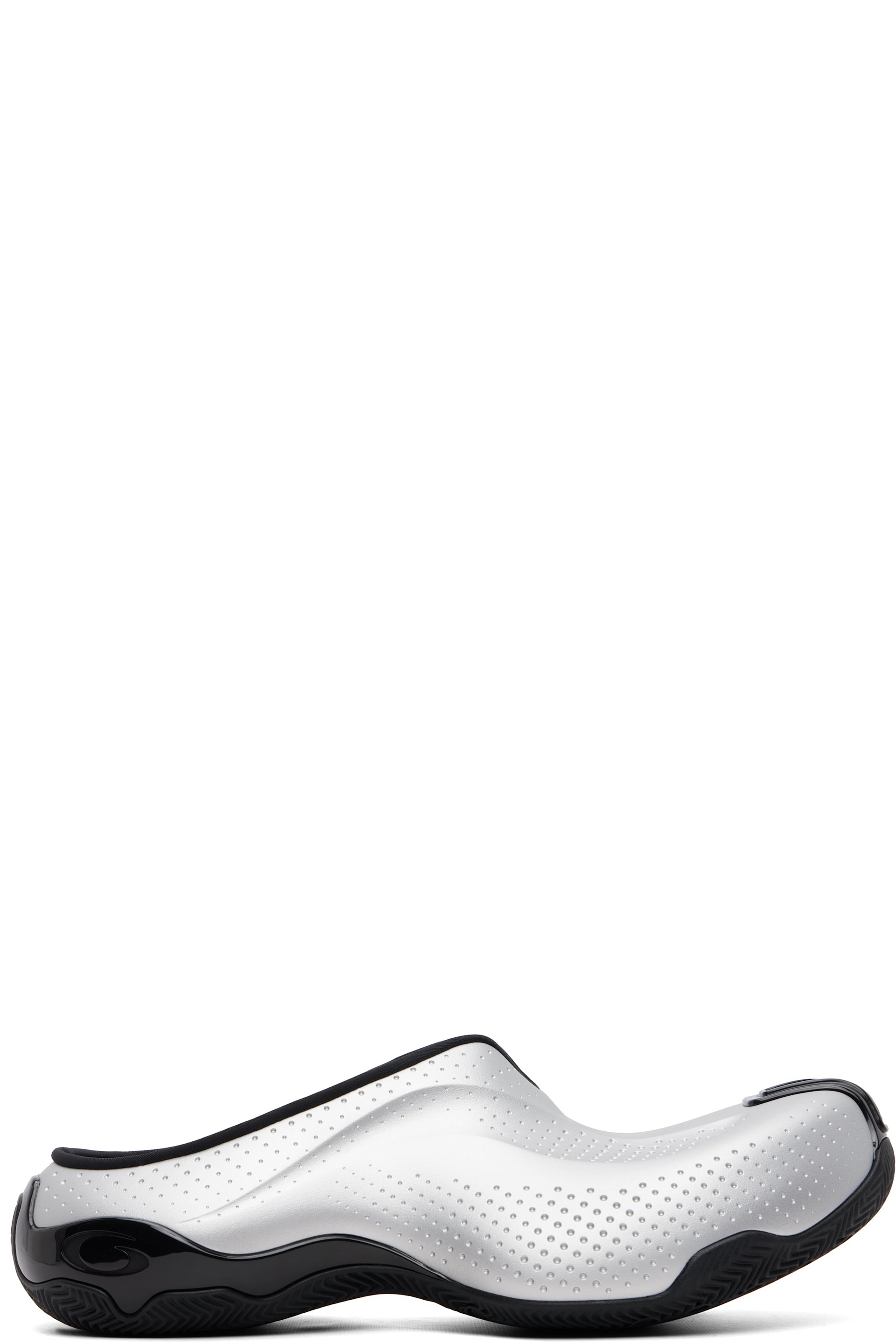 Balenciaga - Silver & Black Basketball Slip On Flats