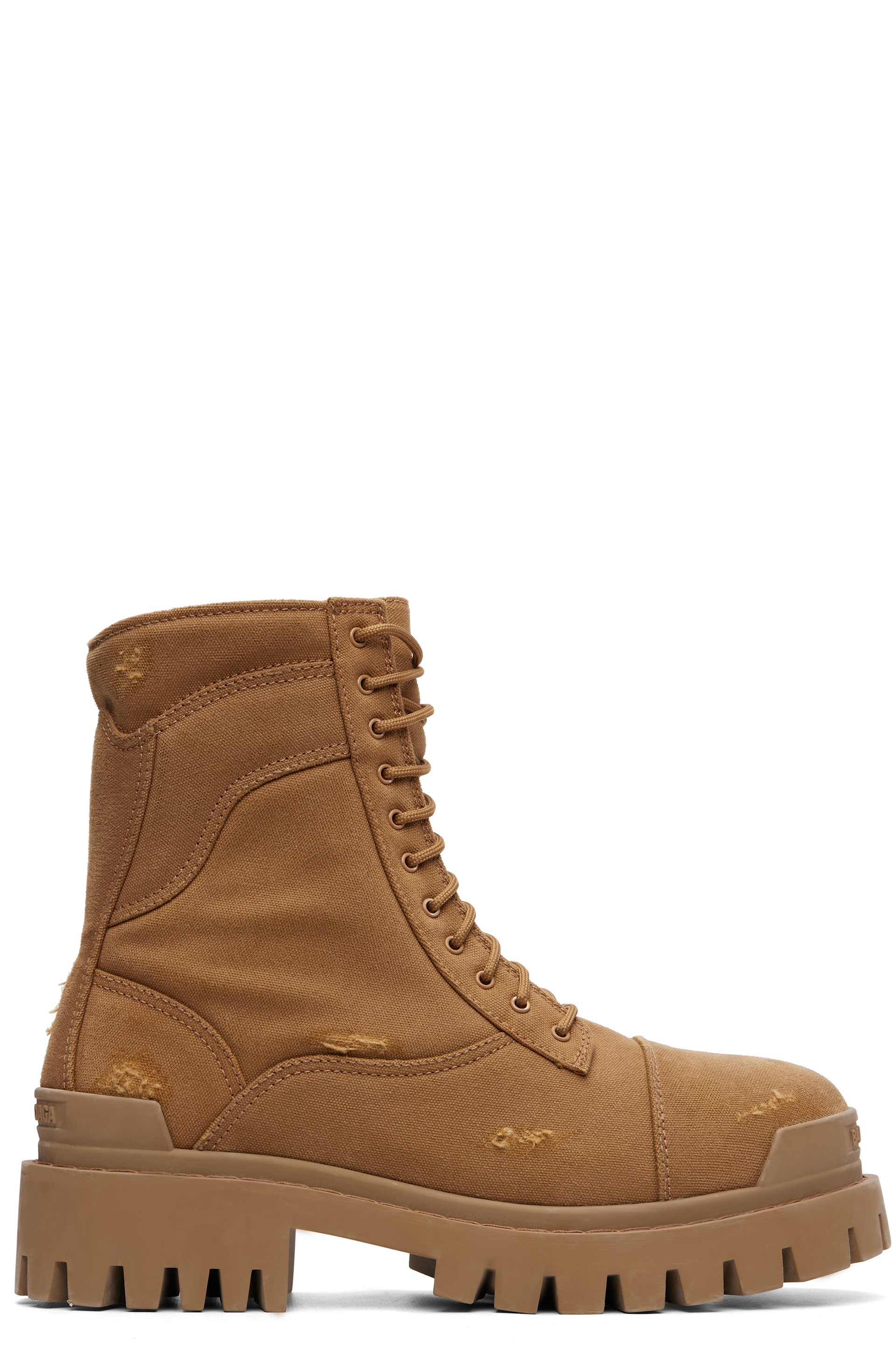Balenciaga - Bottes militaires Strike brun clair