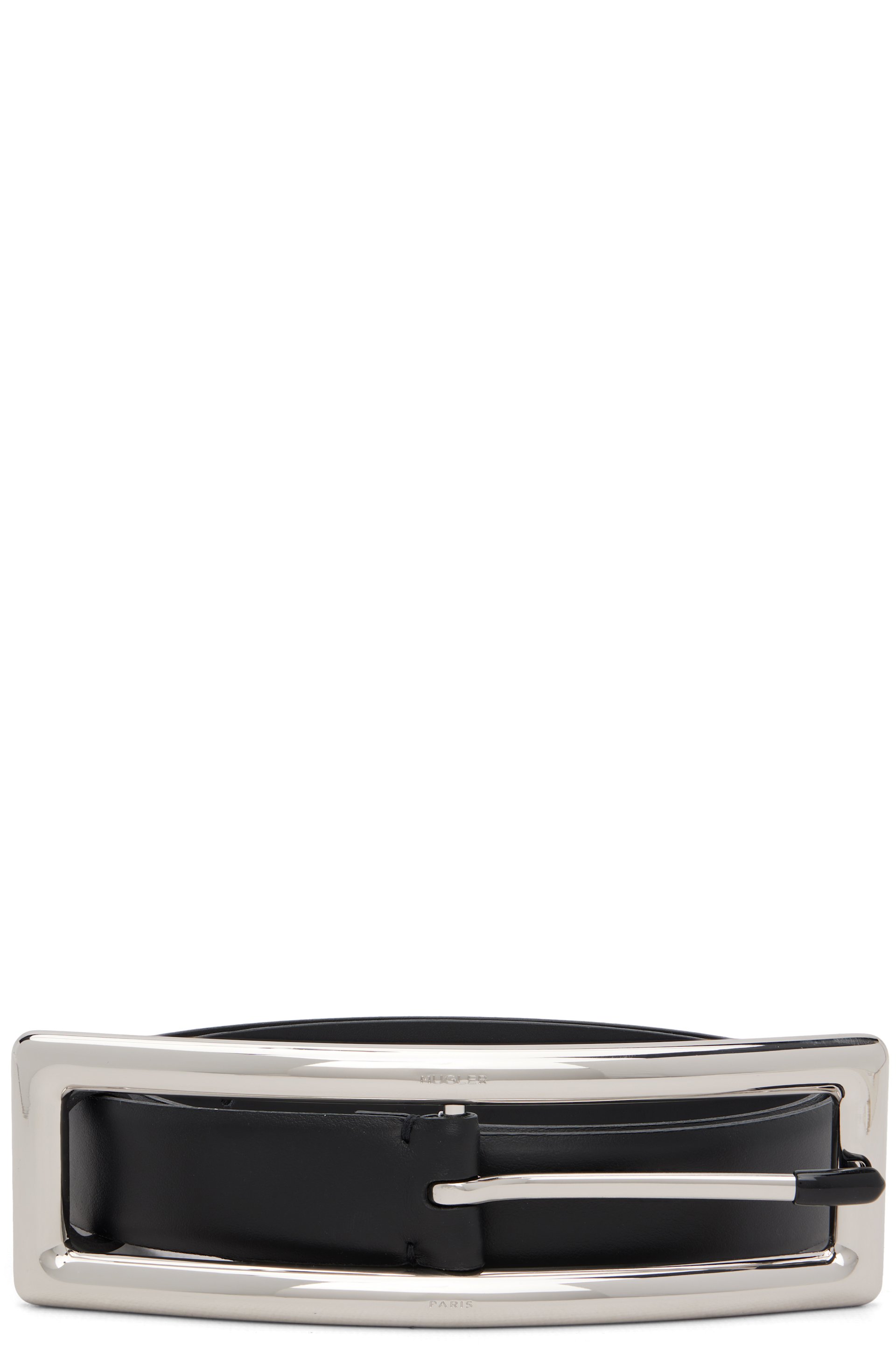 Mugler - Ceinture noire à boucle rectangulaire