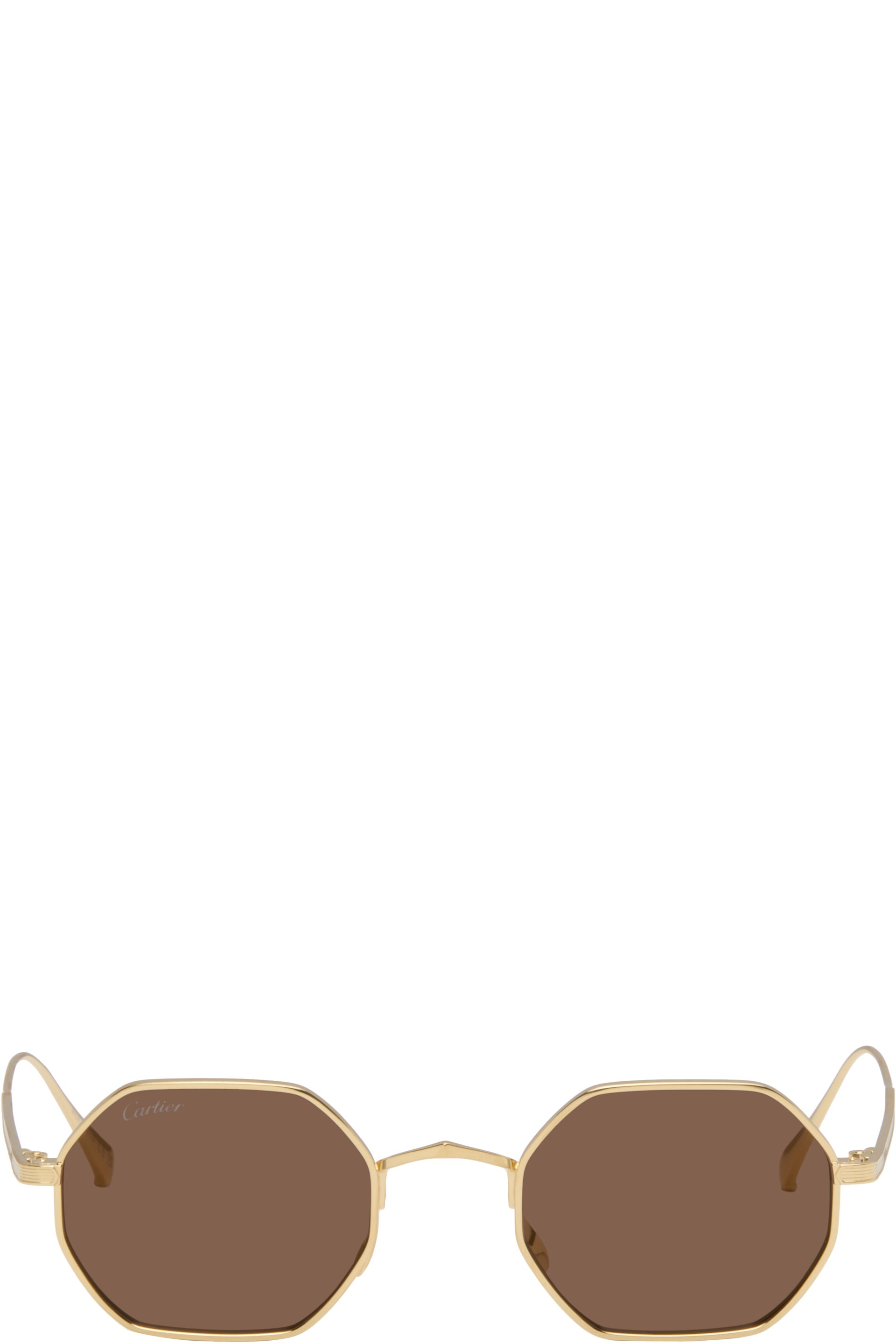 Cartier - Lunettes de soleil dorées - Signature C