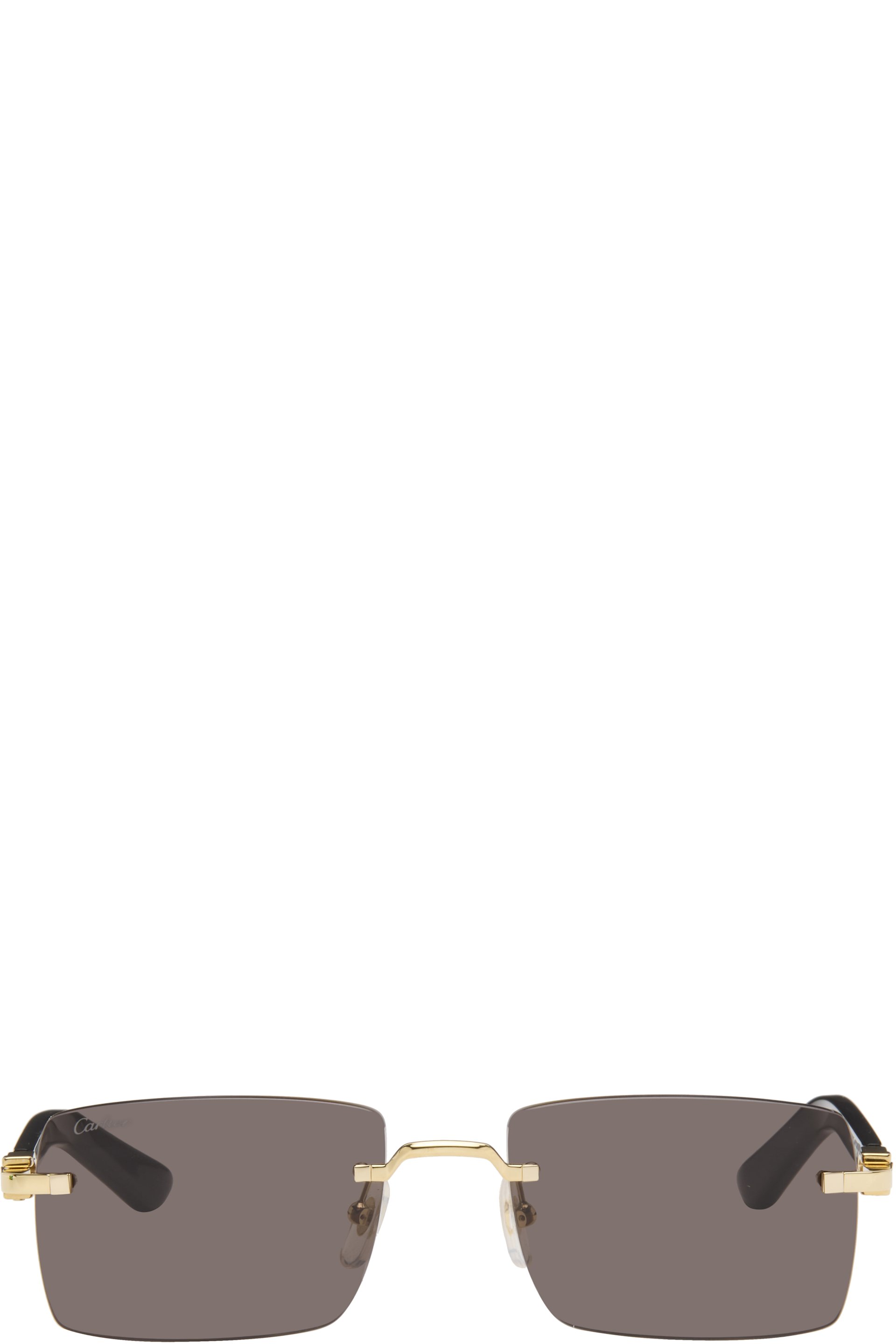 Cartier - Gold & Black Core Range Signature C Sunglasses