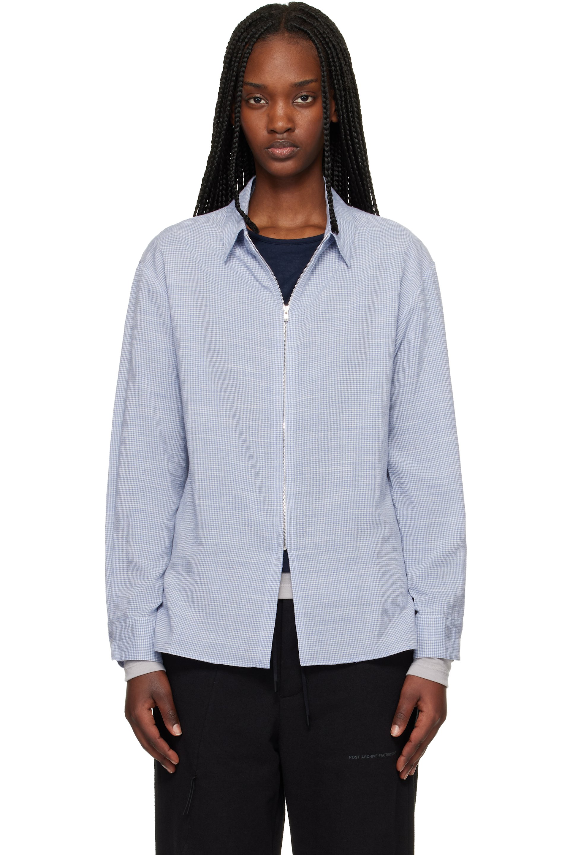 POST ARCHIVE FACTION (PAF) - Chemise bleue à glissière